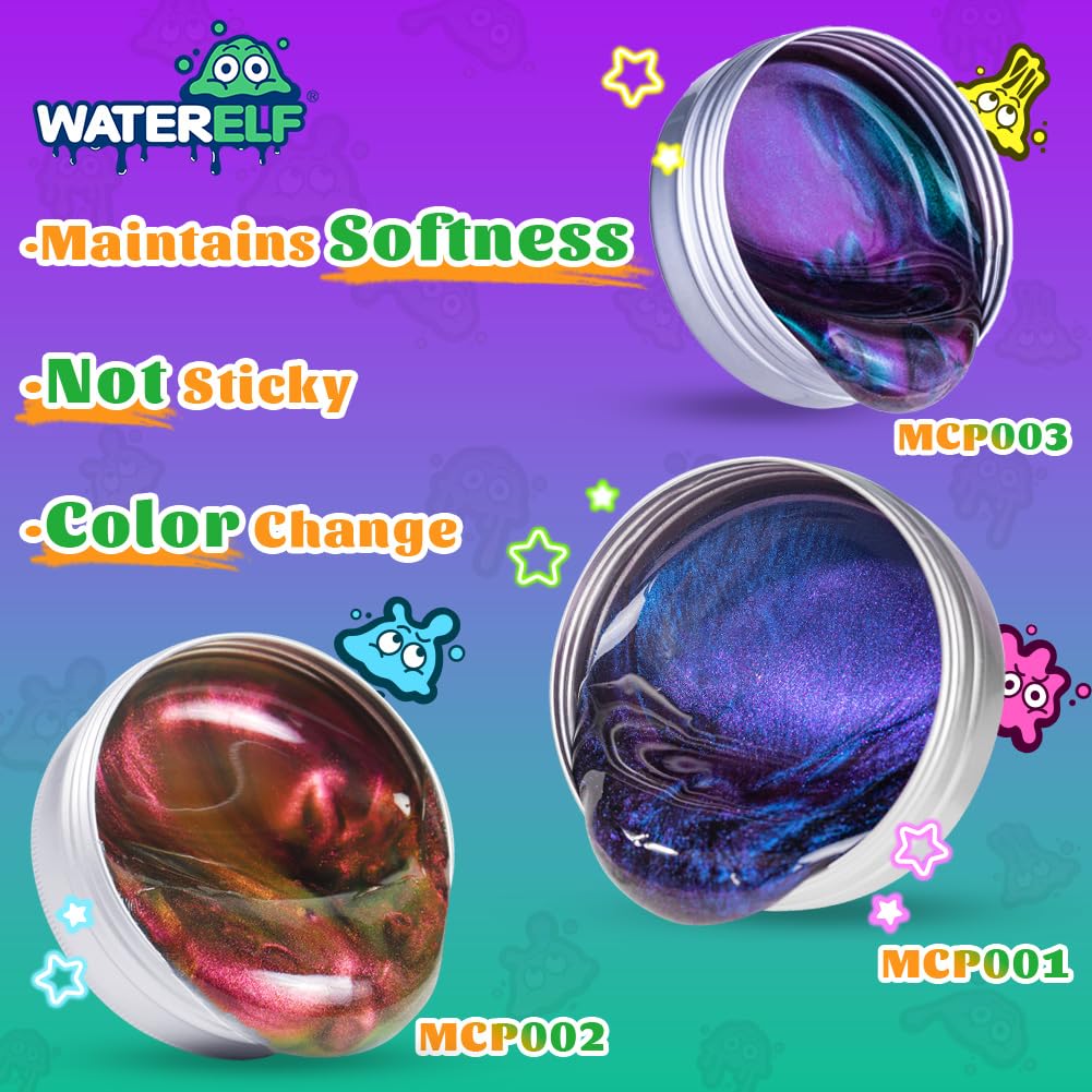 WATERELF Galaxy Putty Slime – 3PC Fidget Sensory Toy Set for Kids & Adults