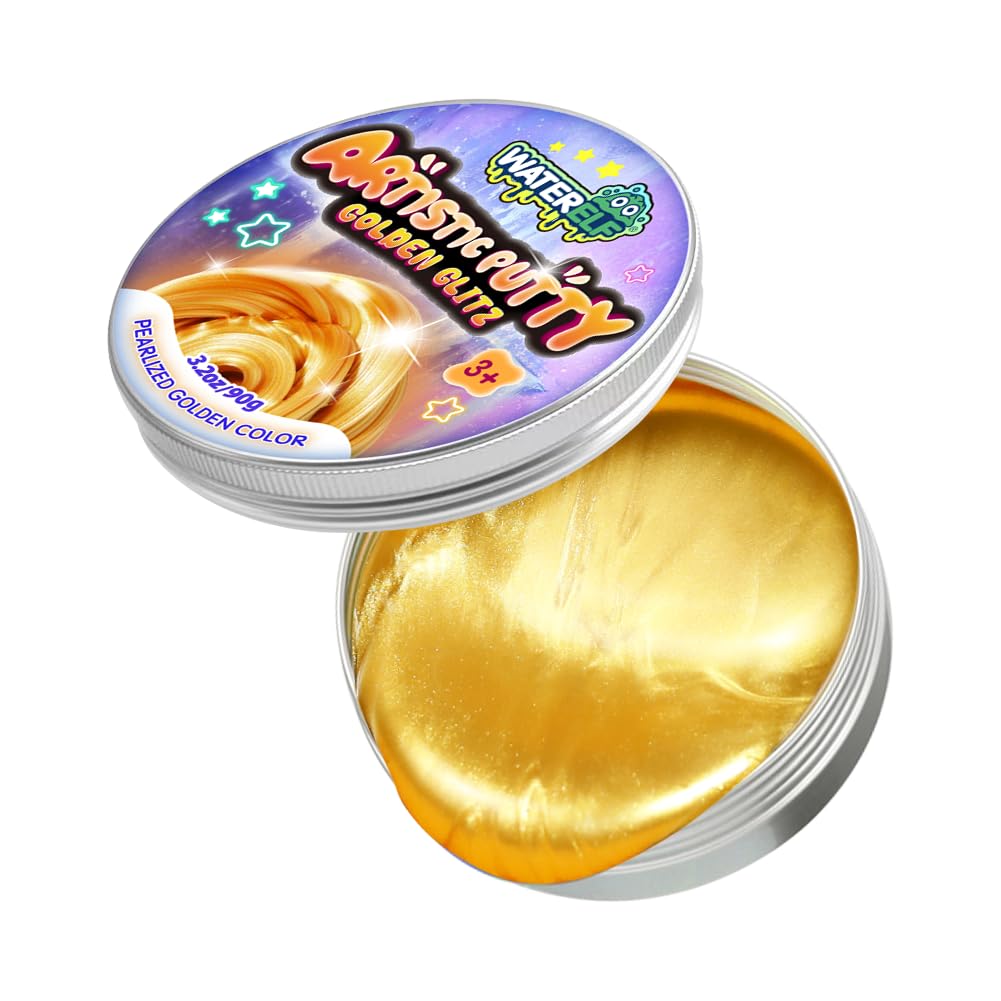 WaterELF Play Putty Gold Tin – 3.11 in Fidget Putty for Kids & Adults