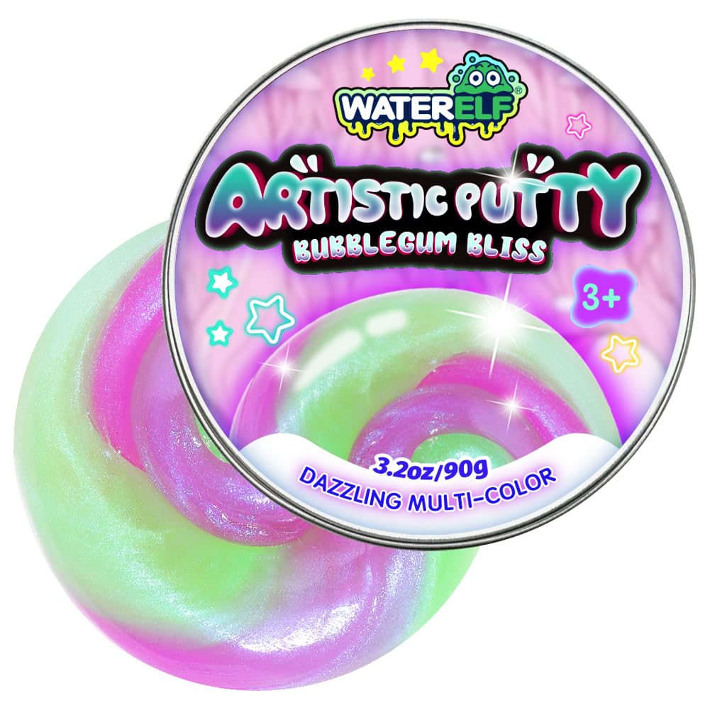 WATERELF Play Putty Slime – Non-Sticky Fidget Sensory Putty 3.2 oz (Green/Purple)
