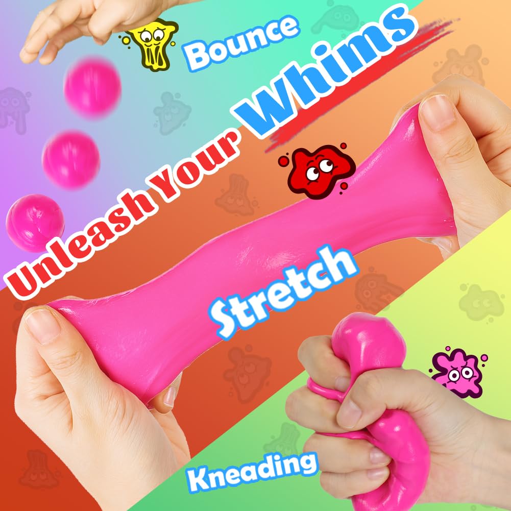 WATERELF Play Putty Slime - Pink Neon Fidget Toy for Kids & Adults