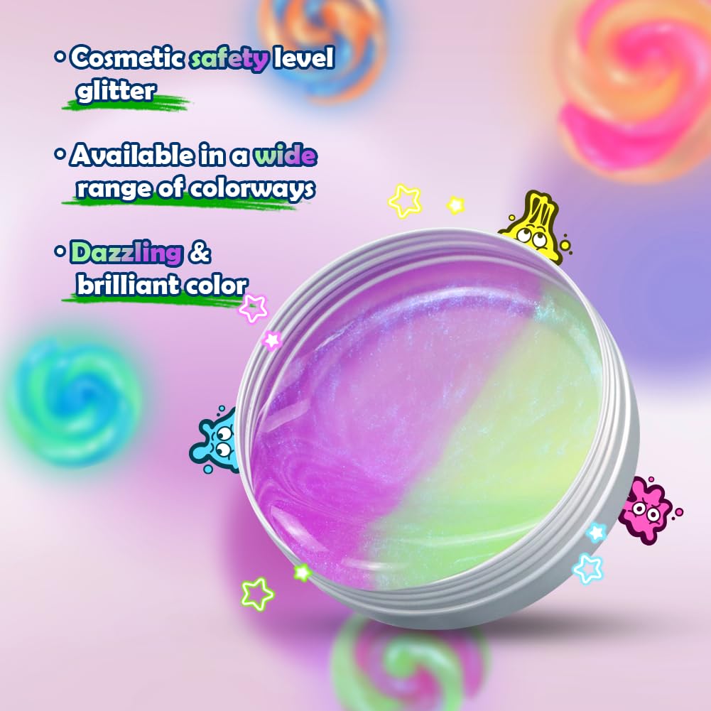 WATERELF Play Putty Slime – Non-Sticky Fidget Sensory Putty 3.2 oz (Green/Purple)