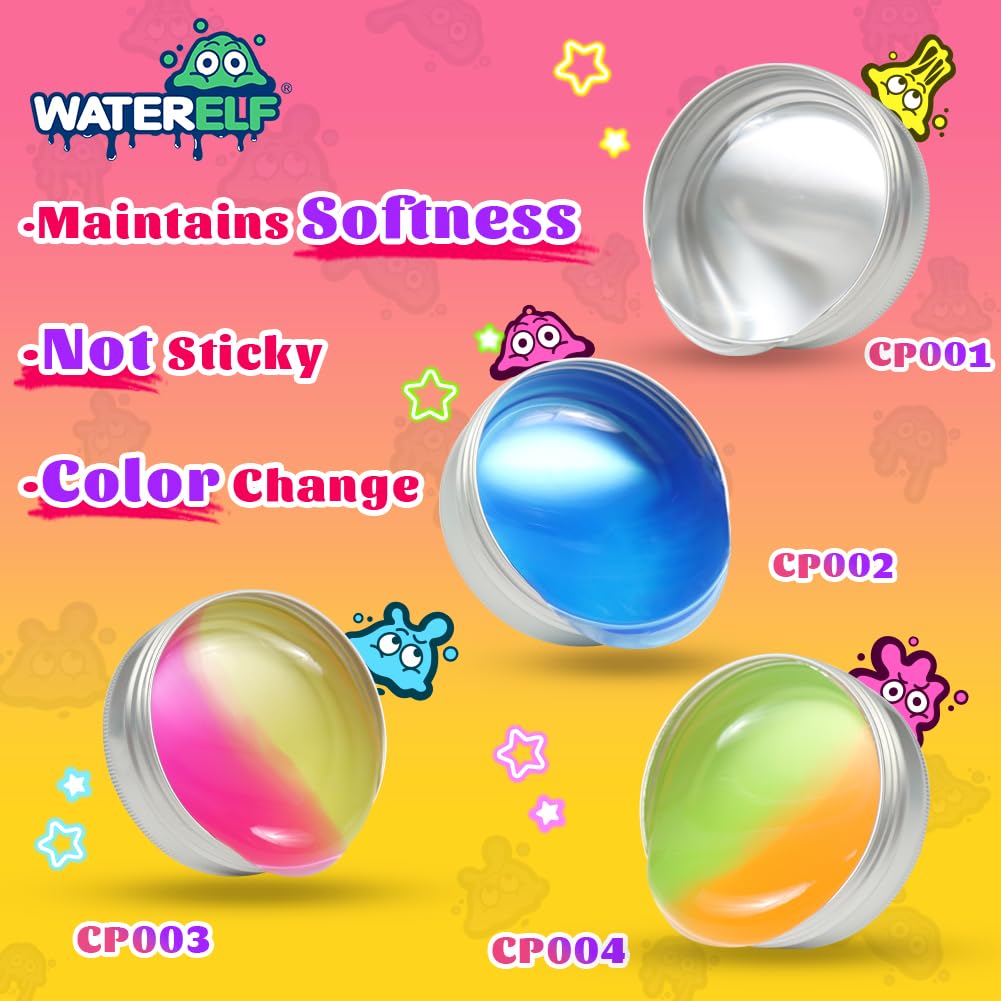 WATERELF Transparent Putty Slime – Pink/Yellow Fidget Sensory Toy for Kids & Adults