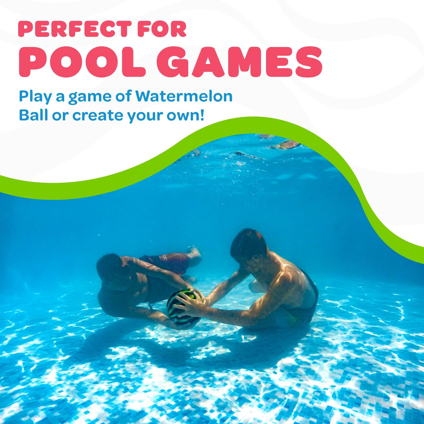 Watermelon Ball – Durable Underwater Pool Toy for Teens & Adults | Pool Games & Backyard Fun