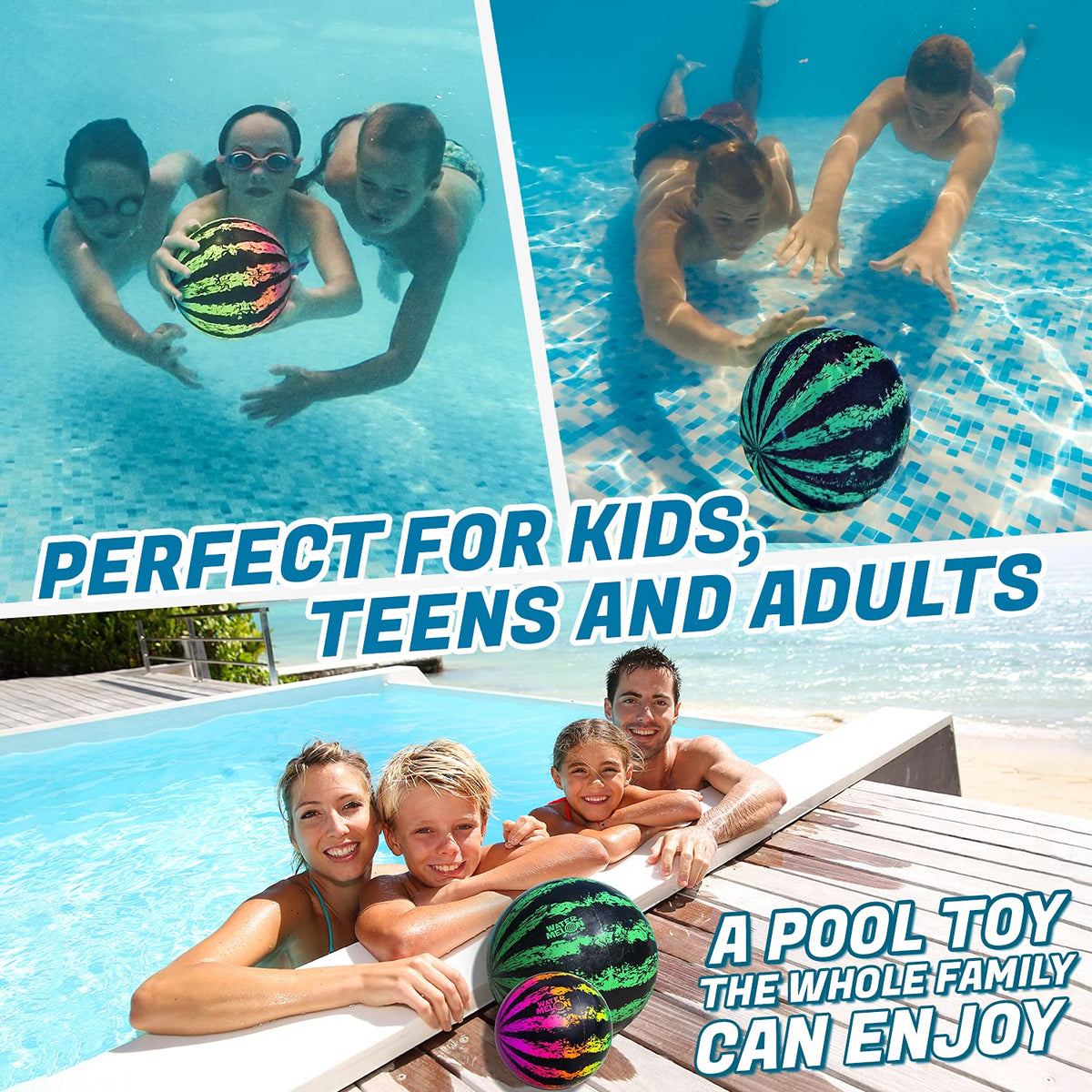 Watermelon Ball Pool Toys – Family Swim Games (2 Pack, 6.5-inch & 9-inch)