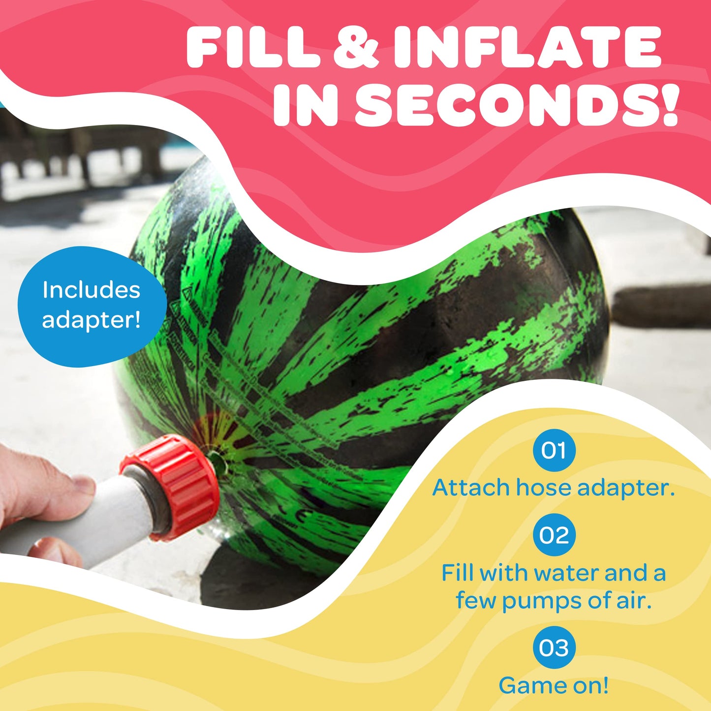 Watermelon Ball – Durable Underwater Pool Toy for Teens & Adults | Pool Games & Backyard Fun
