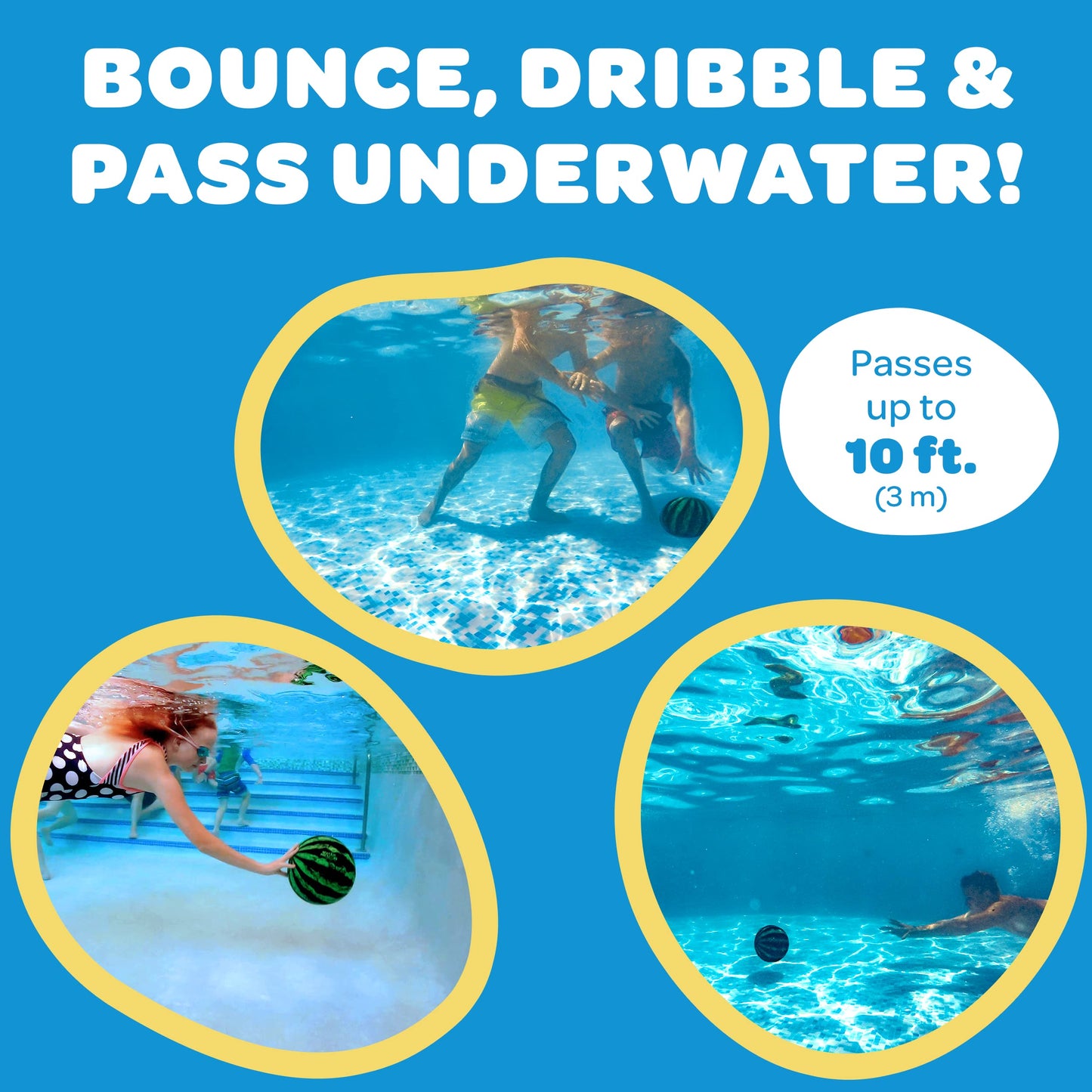 Watermelon Ball – Durable Underwater Pool Toy for Teens & Adults | Pool Games & Backyard Fun