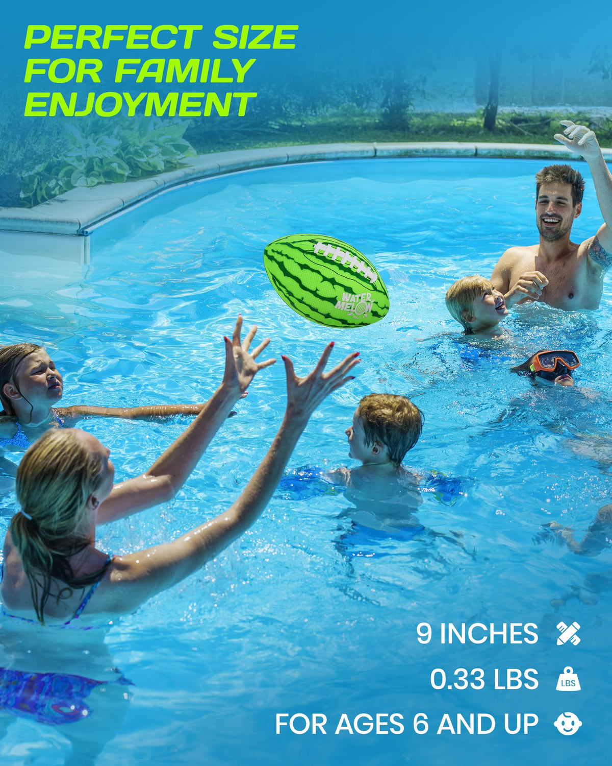 Watermelon Ball Pool & Beach Football (9 Inch) – Durable Waterproof Ball with Strong Grip