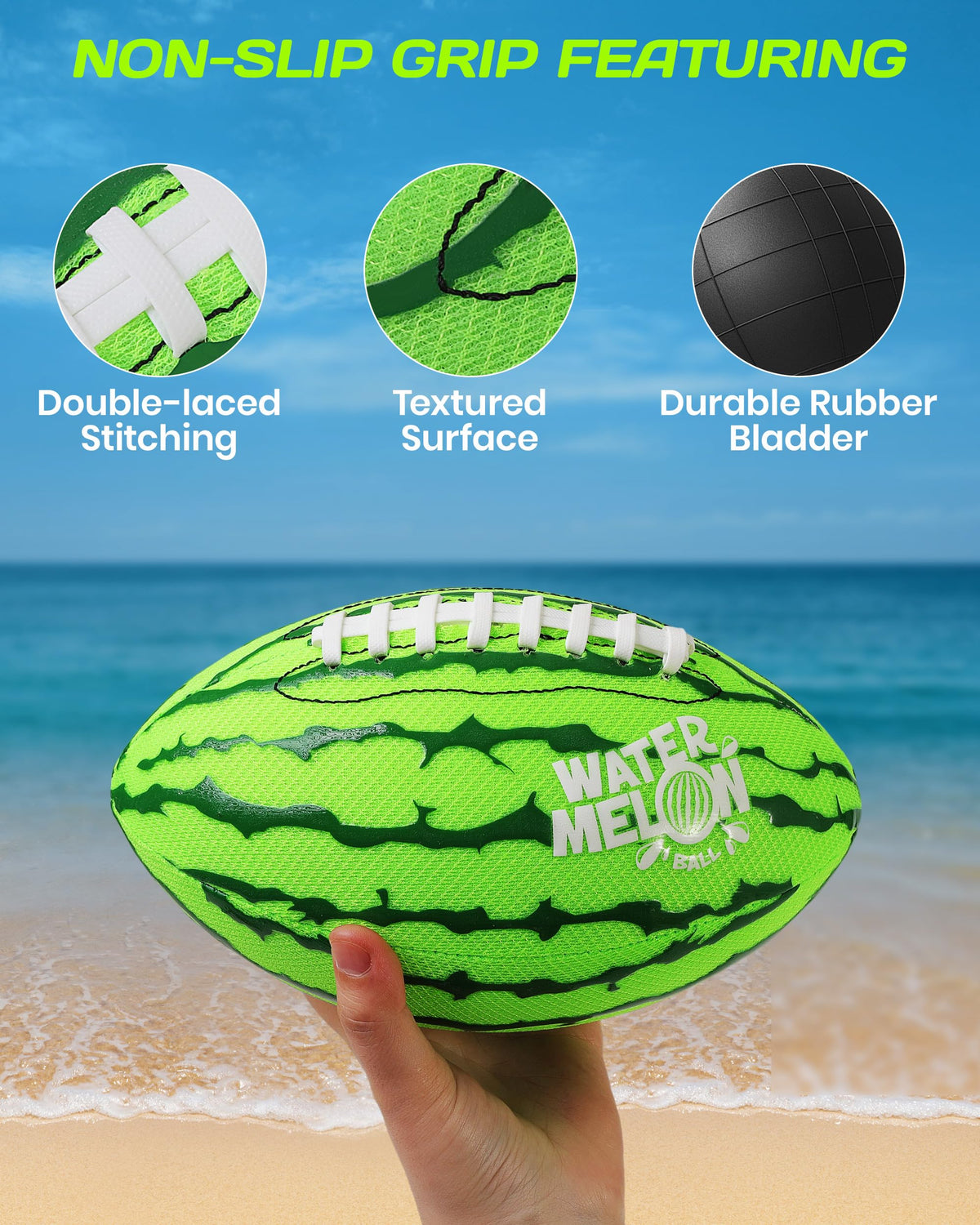 Watermelon Ball Pool & Beach Football (9 Inch) – Durable Waterproof Ball with Strong Grip