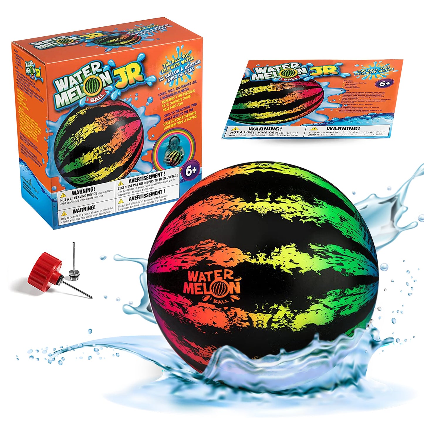 Watermelon Ball JR – Durable Fillable Pool Toy for Underwater Games (Ages 6+)