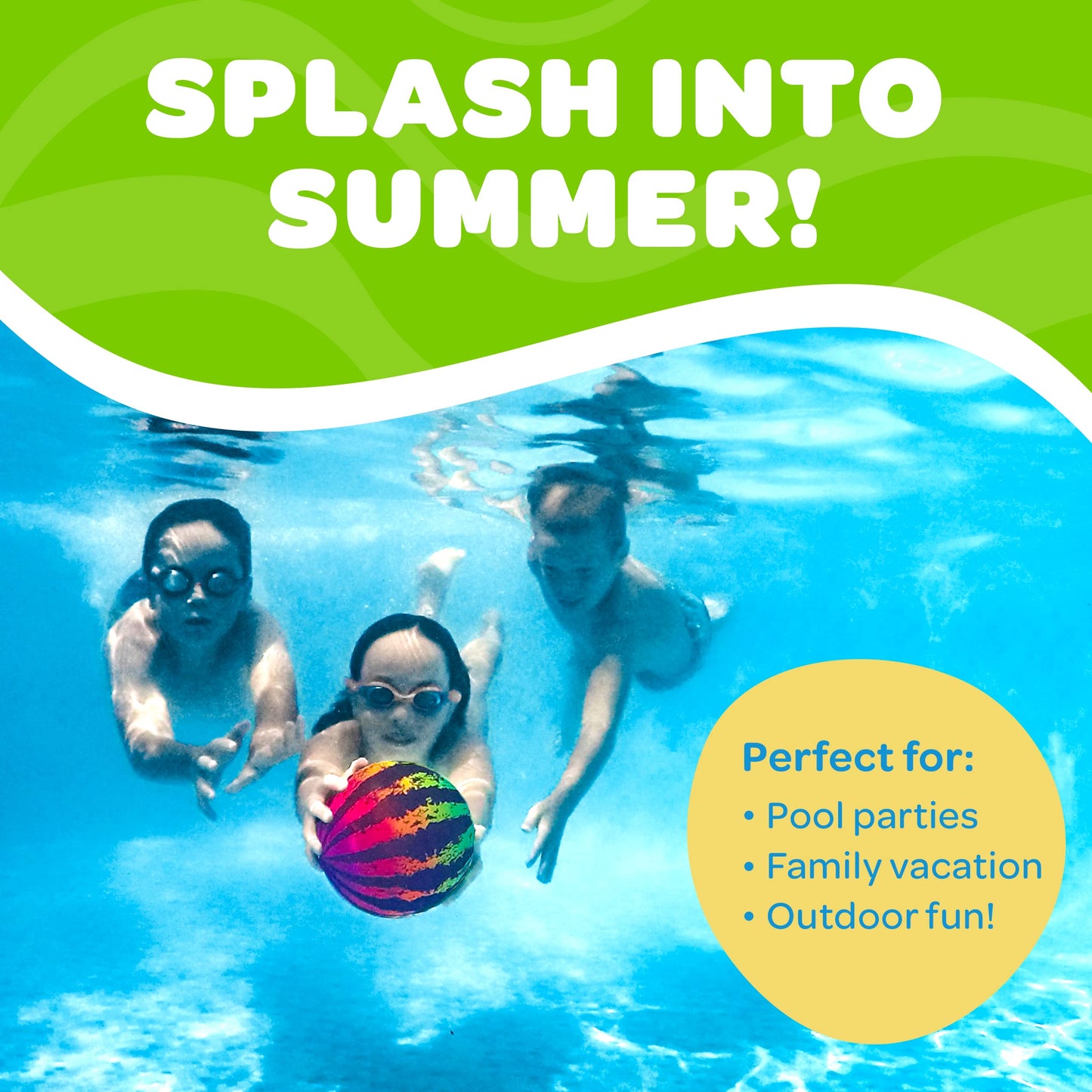 Watermelon Ball JR – Durable Fillable Pool Toy for Underwater Games (Ages 6+)