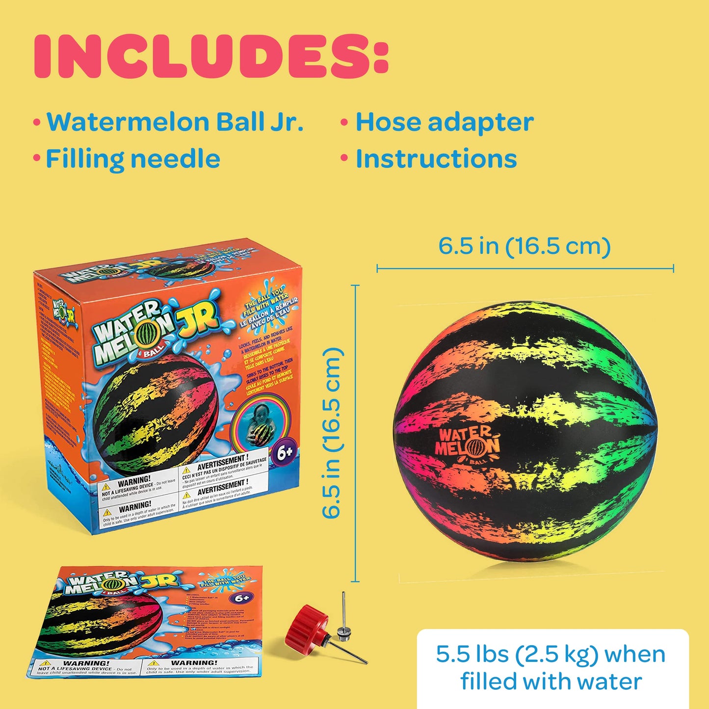 Watermelon Ball JR – Durable Fillable Pool Toy for Underwater Games (Ages 6+)