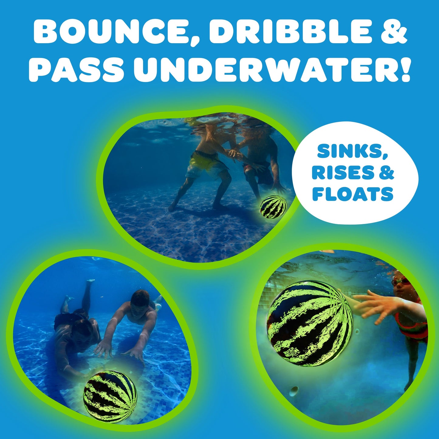 Watermelon Ball Lit – Glow in the Dark 9-Inch Pool Toy for All Ages