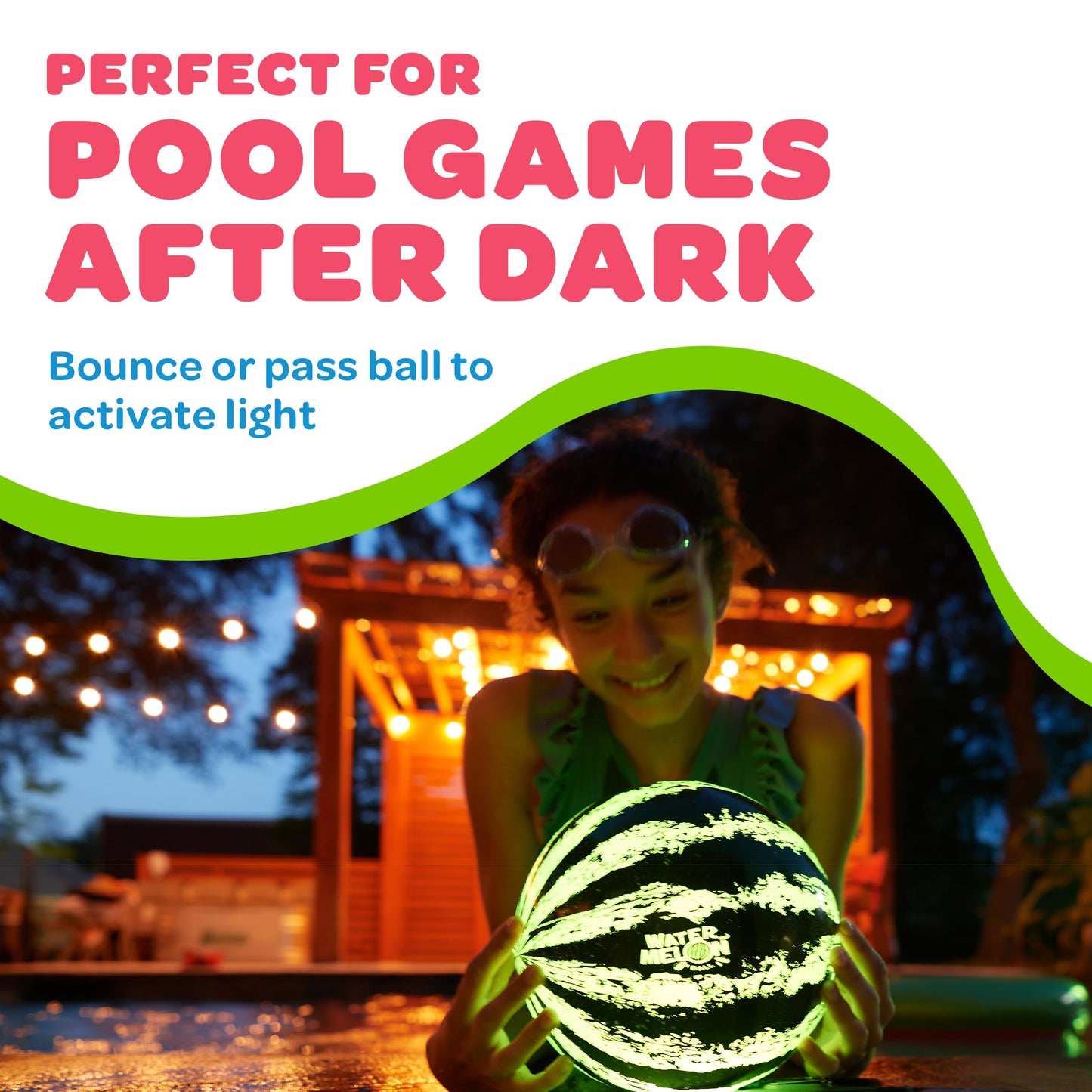 Watermelon Ball Lit – Glow in the Dark 9-Inch Pool Toy for All Ages