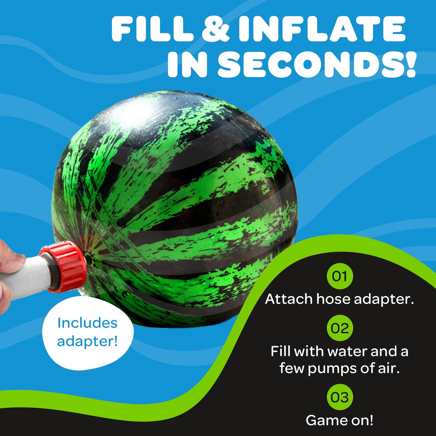 Watermelon Ball Lit – Glow in the Dark 9-Inch Pool Toy for All Ages