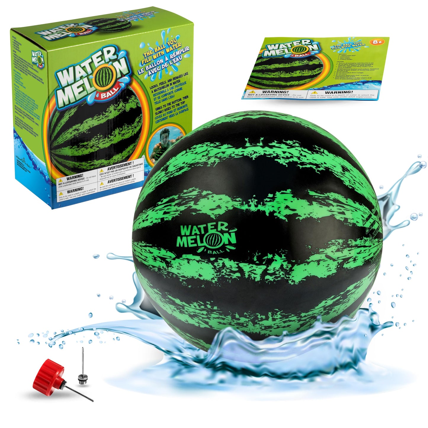 Watermelon Ball – Durable Underwater Pool Toy for Teens & Adults | Pool Games & Backyard Fun