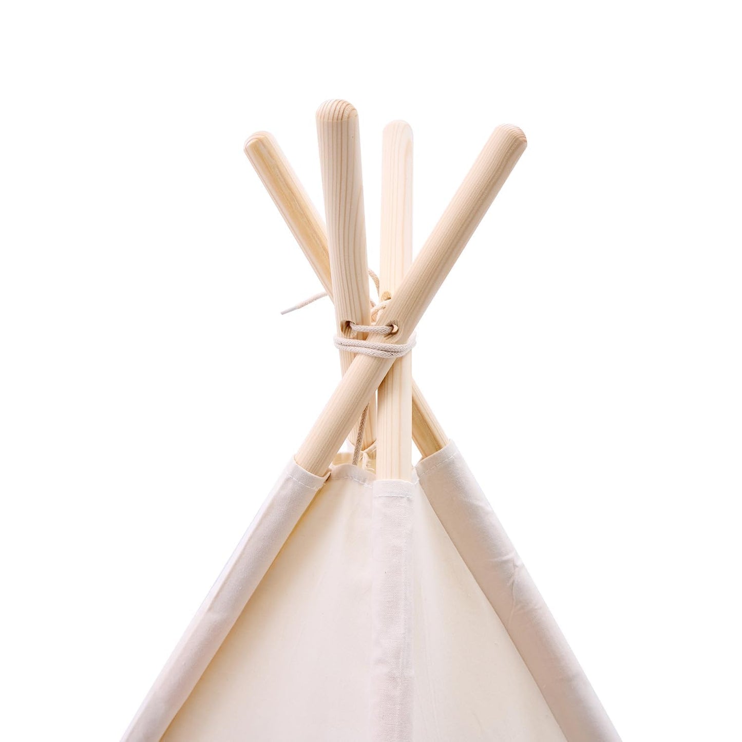 WATEVLOTCS Kids Play Teepee Tent – 43 x 43 x 63 in, Natural Cotton Canvas & Pine Wood Frame