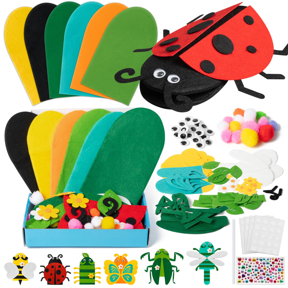 WATINC 6Pcs Hand Puppet Kit – Creative Insect Puppets for Kids