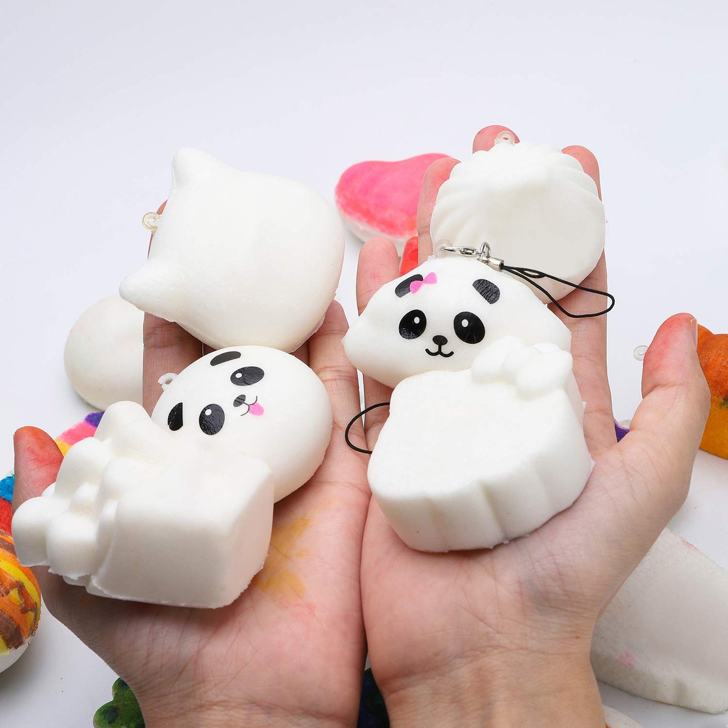WATINC Random 30 Pcs DIY Squeeze Toys – Cream Scented, Kawaii Bread & Keychains