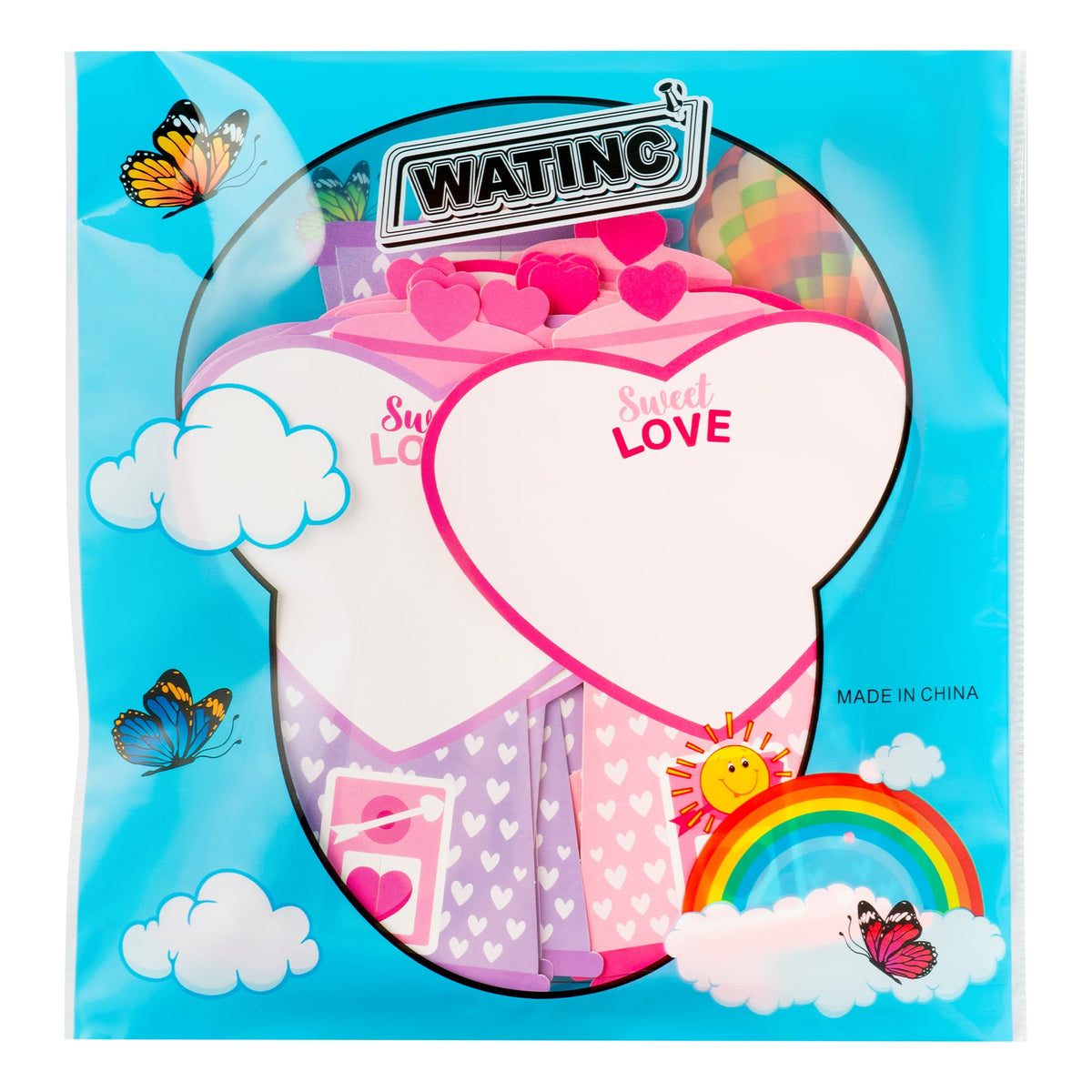 WATINC Valentine’s Day Gumball Machine Craft Kits – 24Pcs DIY Heart Bubble Gum Machine Decorations