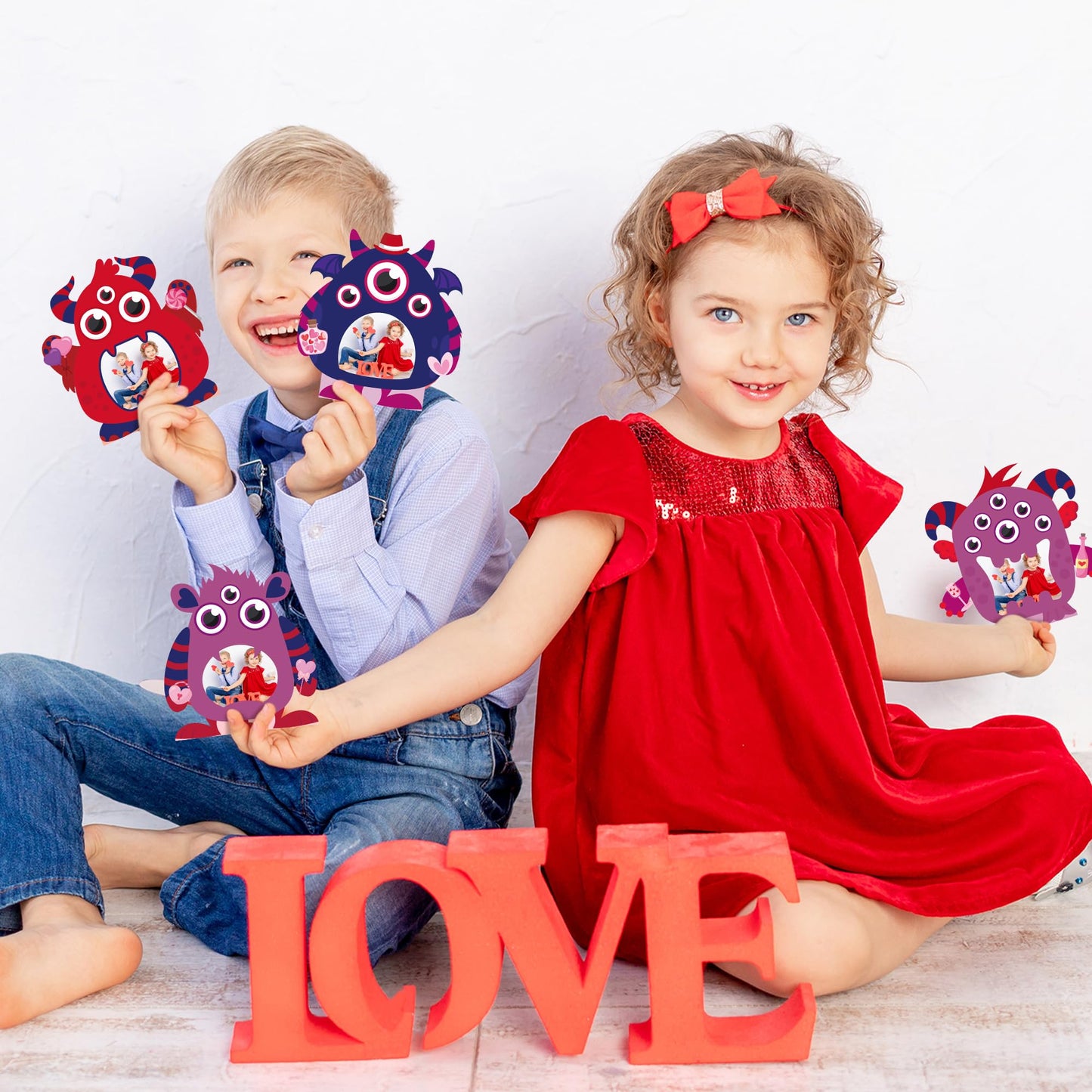 WATINC Valentine's Day Monster Frame Craft Kit – 112 Pcs DIY Kids Frames with Stickers for Classrooms & Parties