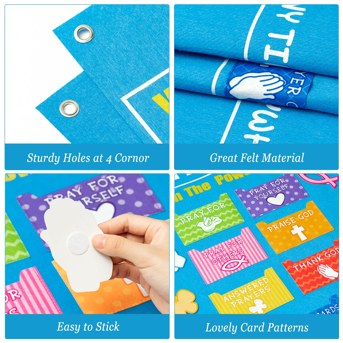 WATINC 37Pcs Prayer Wall Felt Story Board Set – Preschool and Sunday School Religious Learning Kit