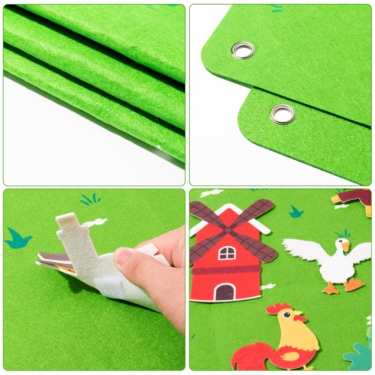 WATINC Farm Animals Felt Story Board Set – 3.5ft, 38 Pcs, Preschool Farmhouse Play Kit
