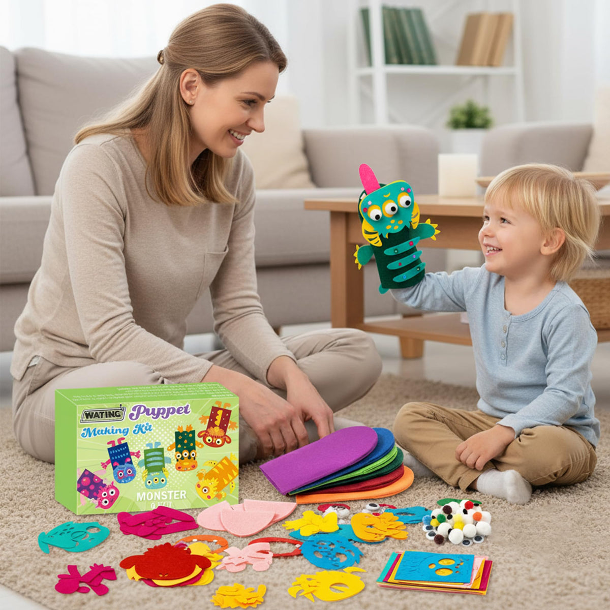 WATINC 6Pcs Hand Puppet Kit — Creative Felt Puppets for Kids