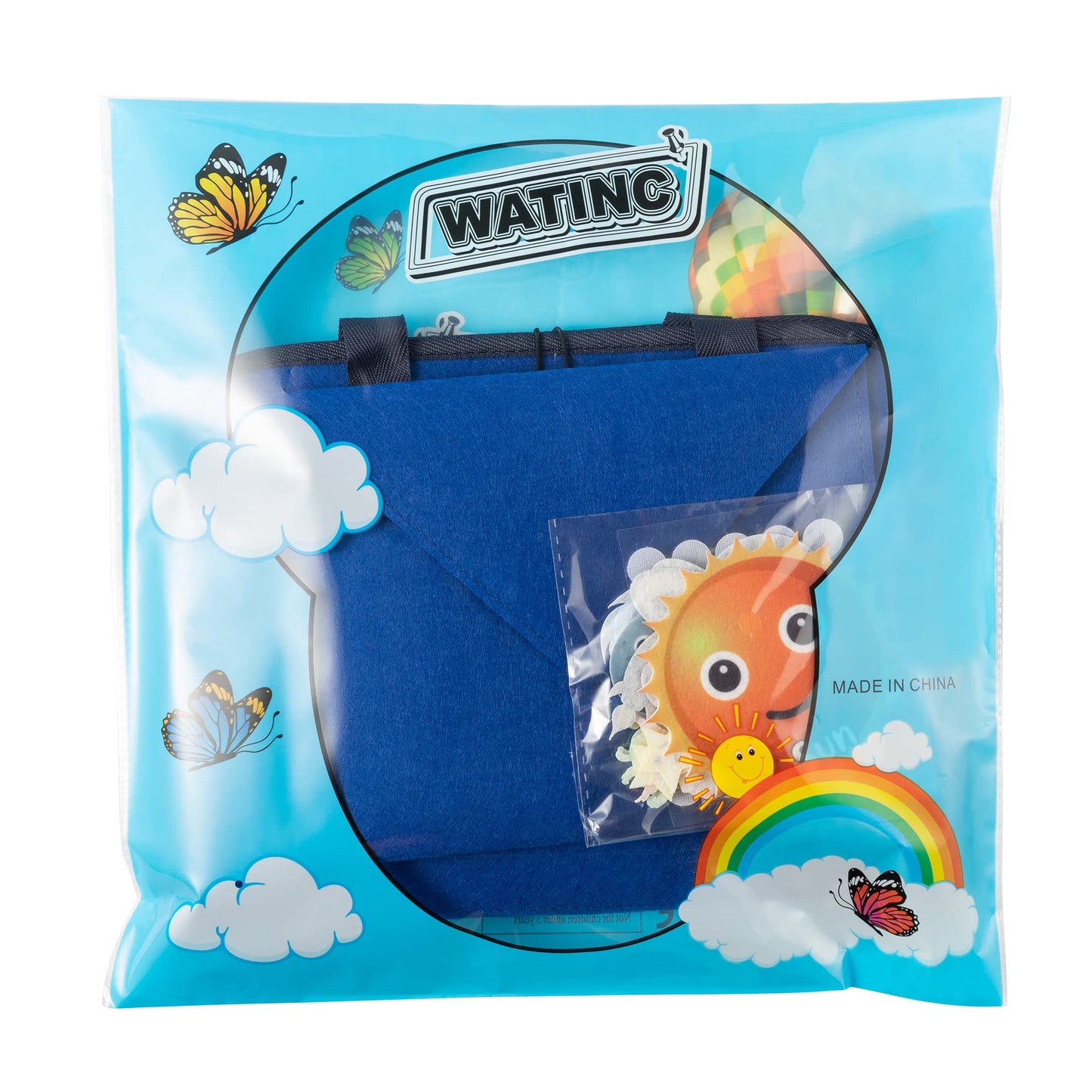 WATINC Travel Felt Board Story Set – 25-Piece Space Theme, Portable Montessori Learning Kit
