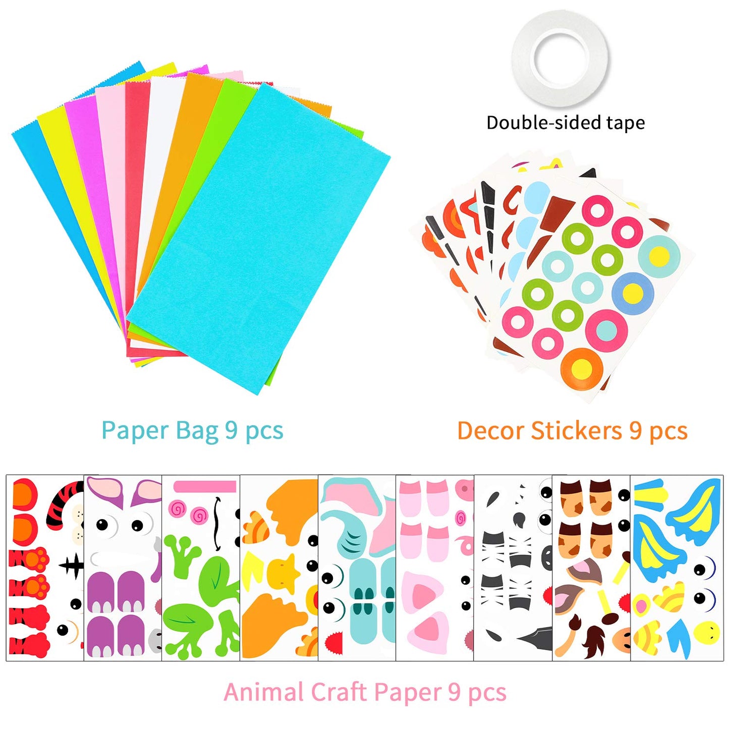 WATINC 9Pack Hand Puppet Art Craft Kit – DIY Paper Sock Puppets with Wiggle Eyes for Imaginative Play