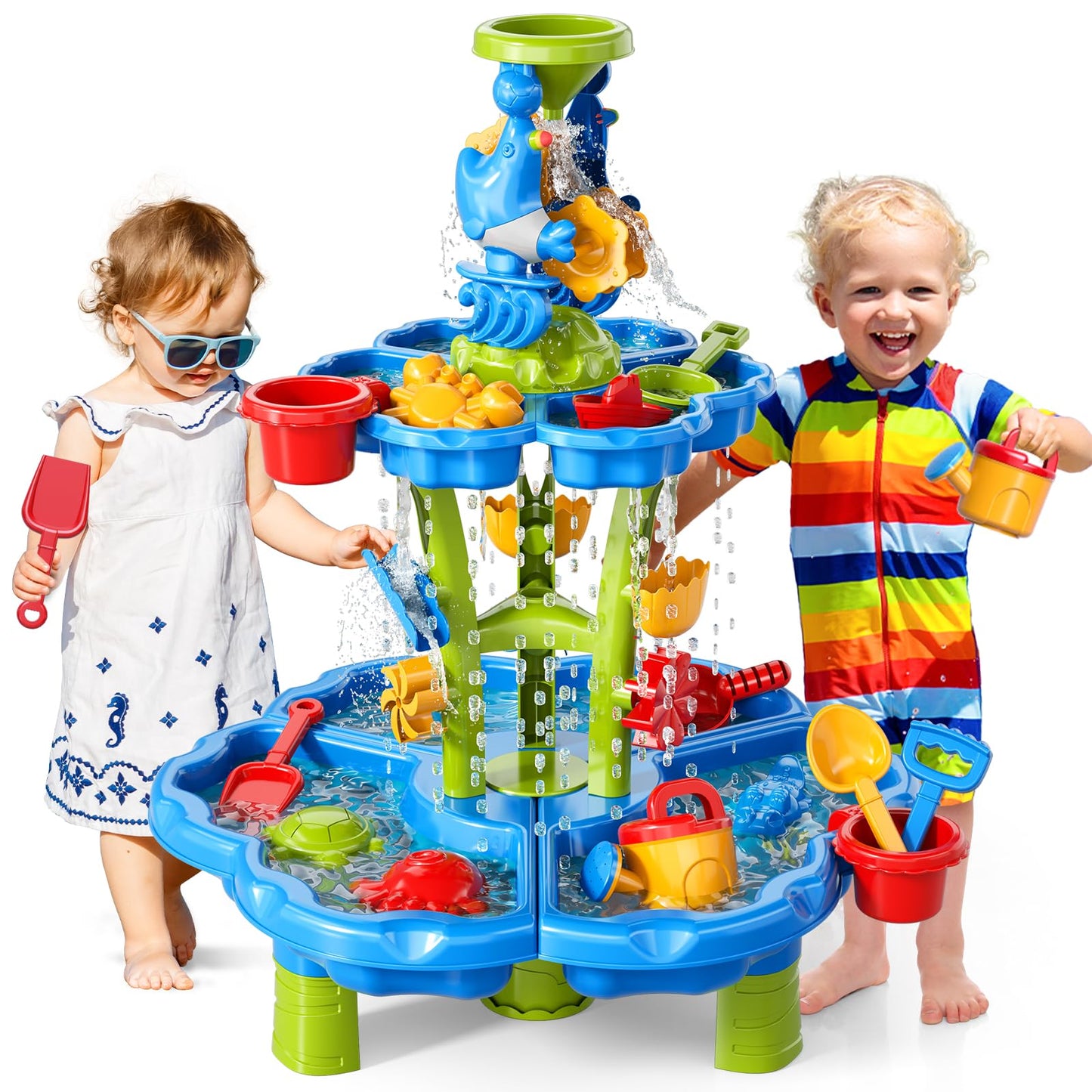 Watudou 3-in-1 Water Table for Toddlers – Outdoor Sand & Water Play (Ages 3–8)