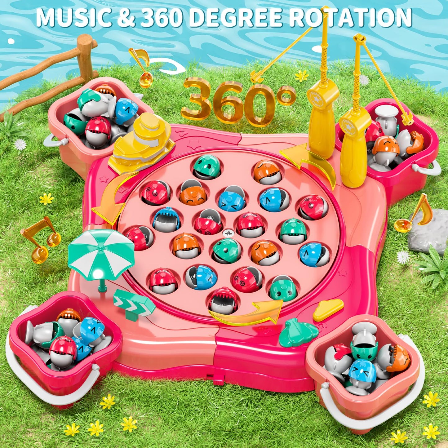 WATUDOU Magnetic Fishing Game for Kids – 70-Piece Toddler and Kids Toy Set (3-8 Years)