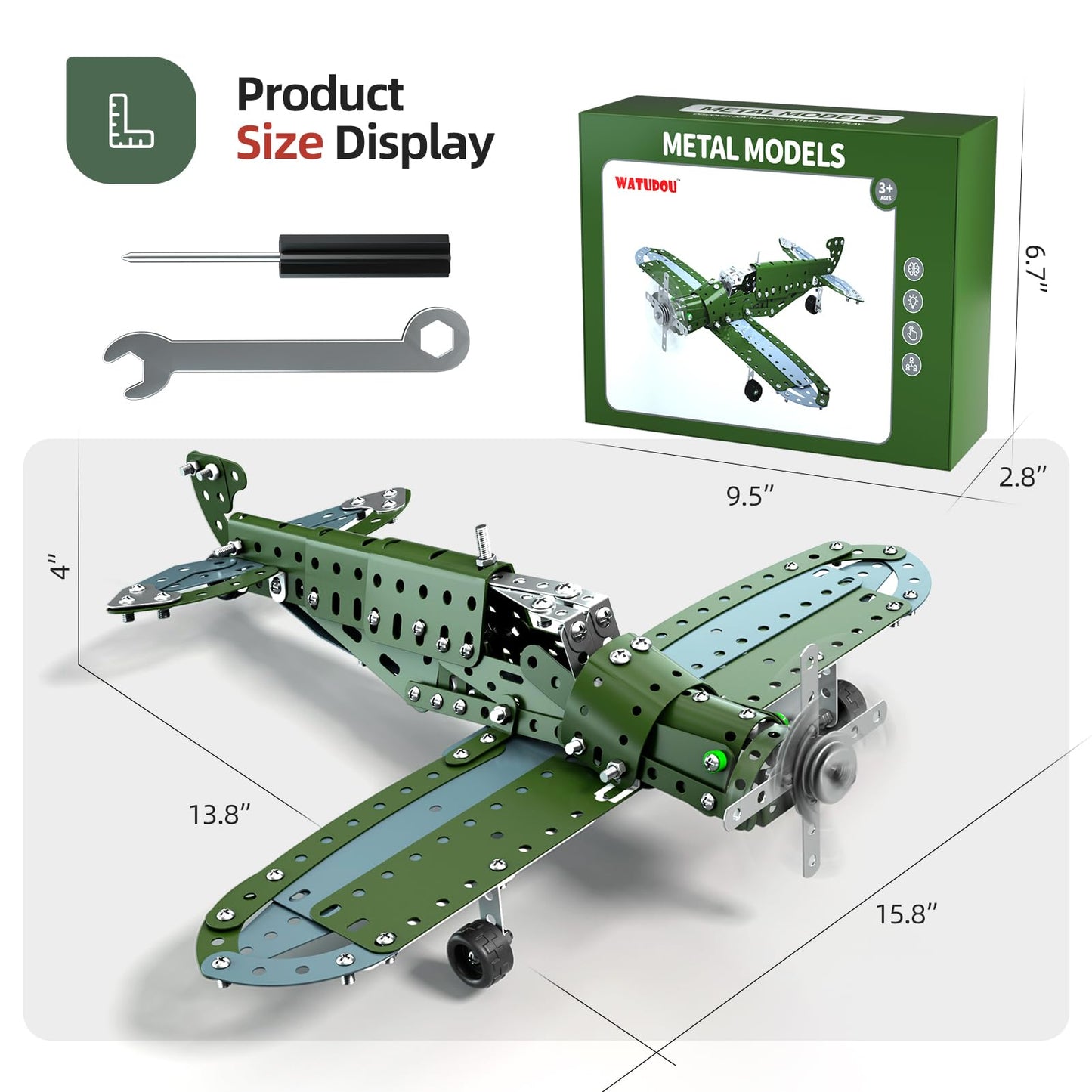 WATUDOU Model Airplane STEM Building Kit – DIY Aviation Toy for Ages 8-16