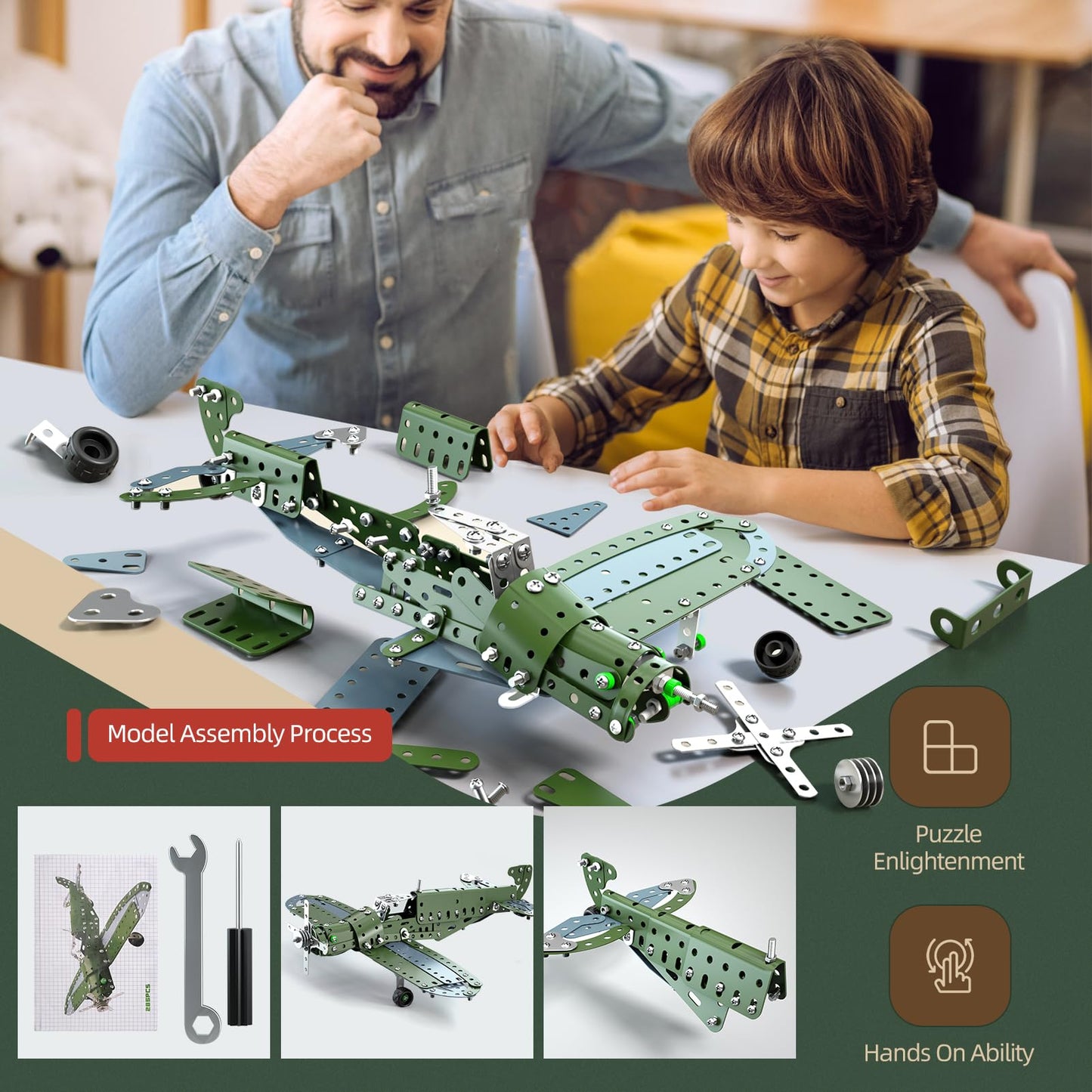 WATUDOU Model Airplane STEM Building Kit – DIY Aviation Toy for Ages 8-16