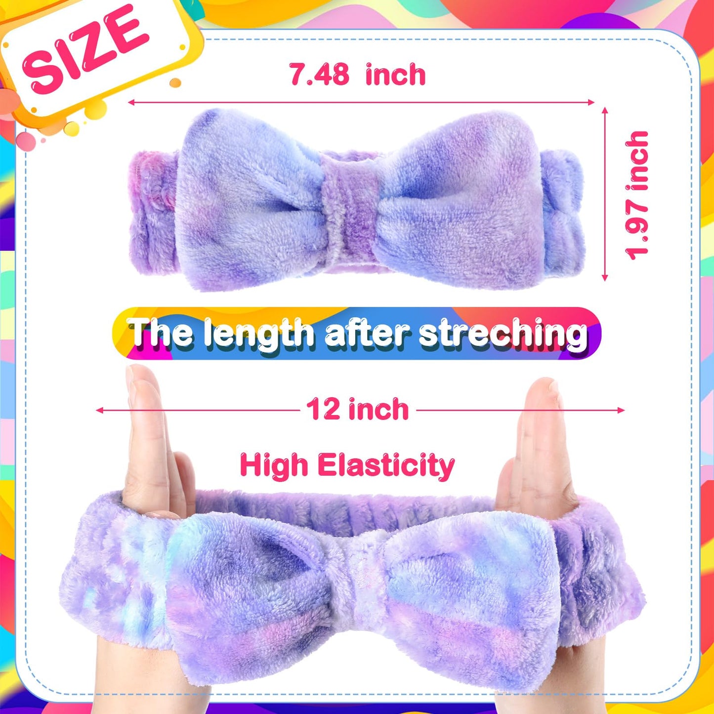 Wavyknot 25 Pcs Spa Headbands Bulk — Soft Coral Fleece Makeup Hairbands for Skincare & Makeup