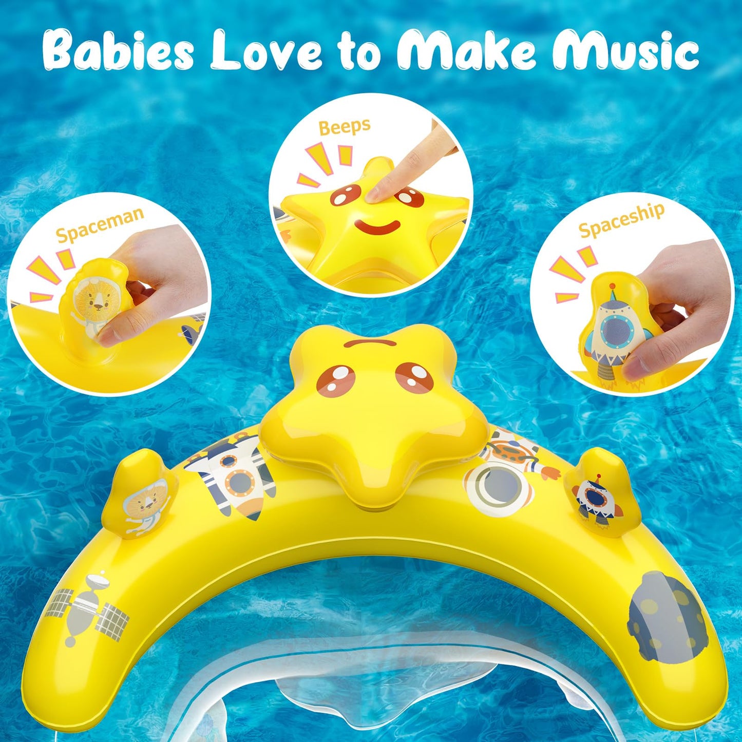 WayEee Baby Pool Float with UPF50+ Canopy – Adjustable Safety Seat for 6–36 Months