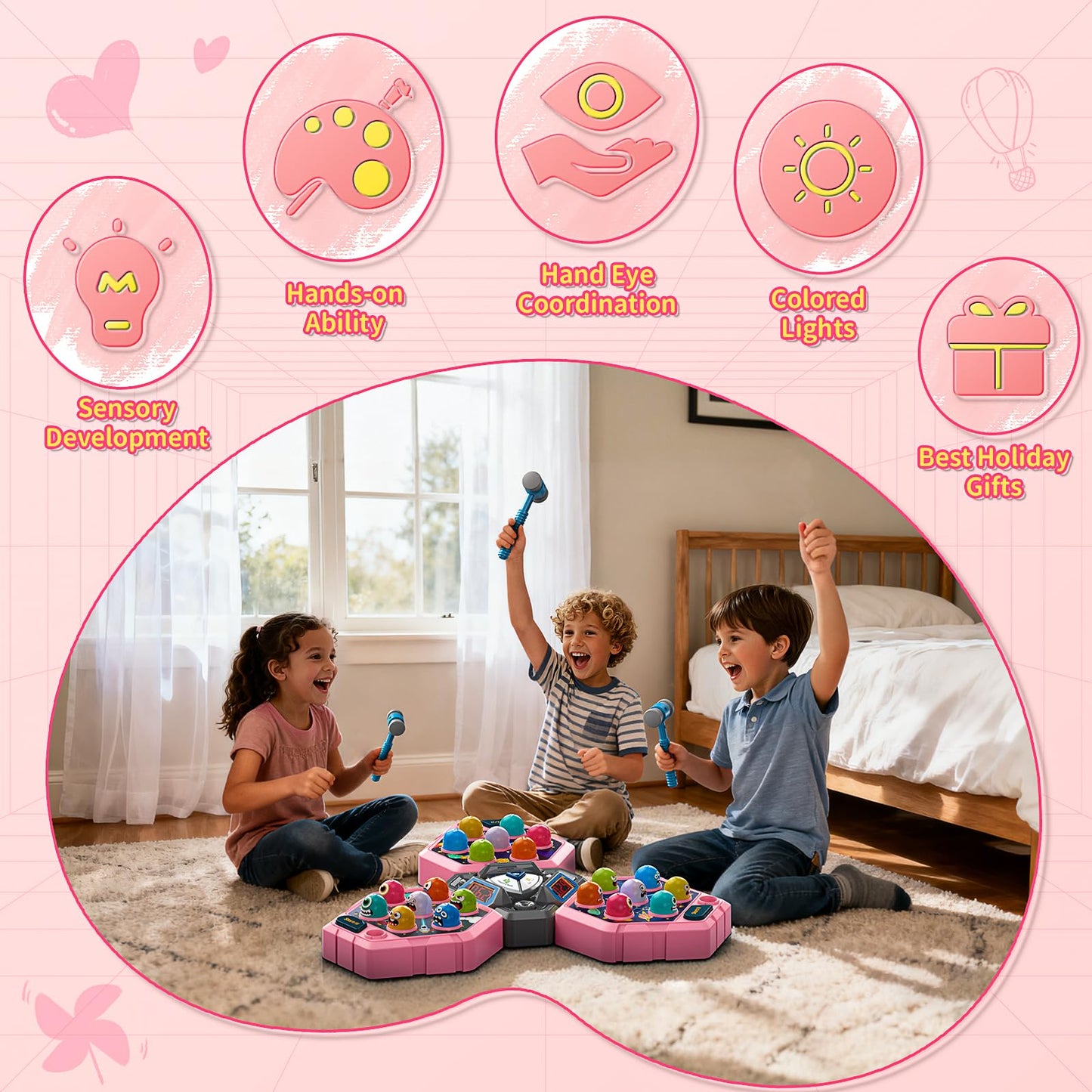 WAYKEE Whack a Game Mole – Interactive Multiplayer Toy for Kids 3–12