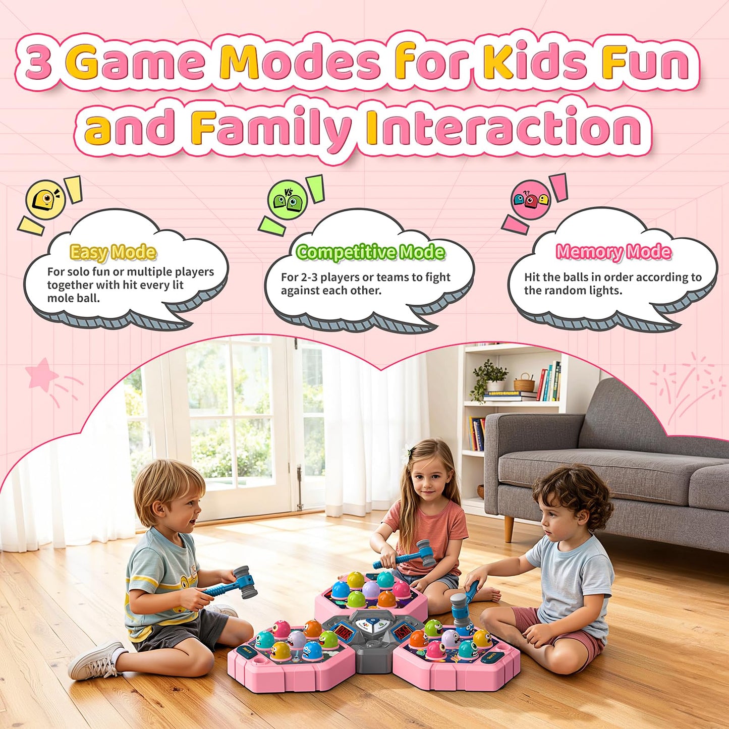 WAYKEE Whack a Game Mole – Interactive Multiplayer Toy for Kids 3–12