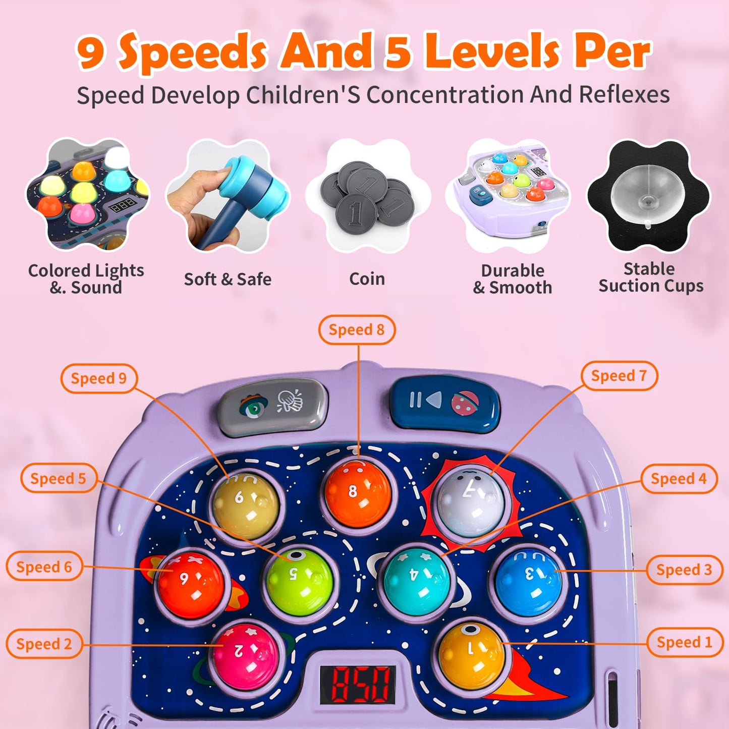 WAYKEE Whack a Game Mole — Safe, Engaging Interactive Toy for Kids 3–12