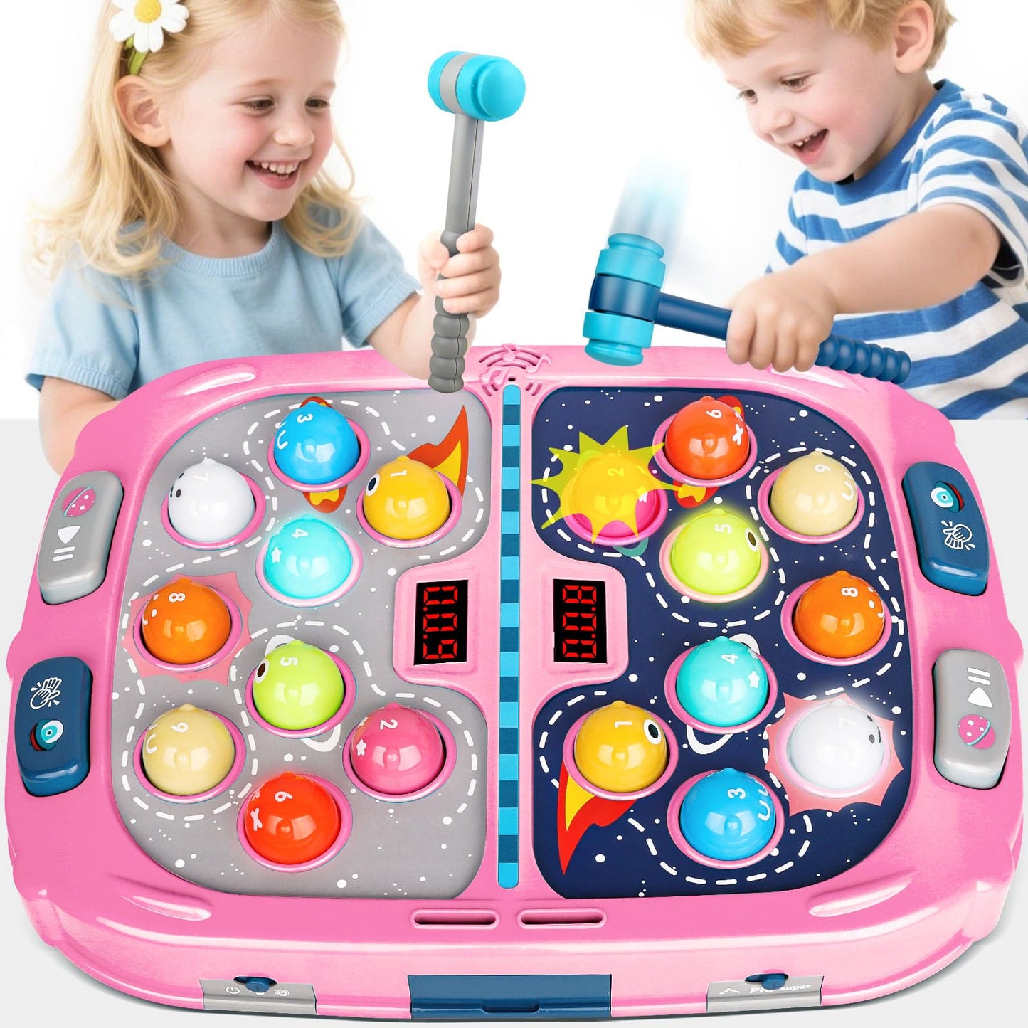WAYKEE Whack a Game Mole – Interactive Toy for Ages 3-12 with Lights & Sound