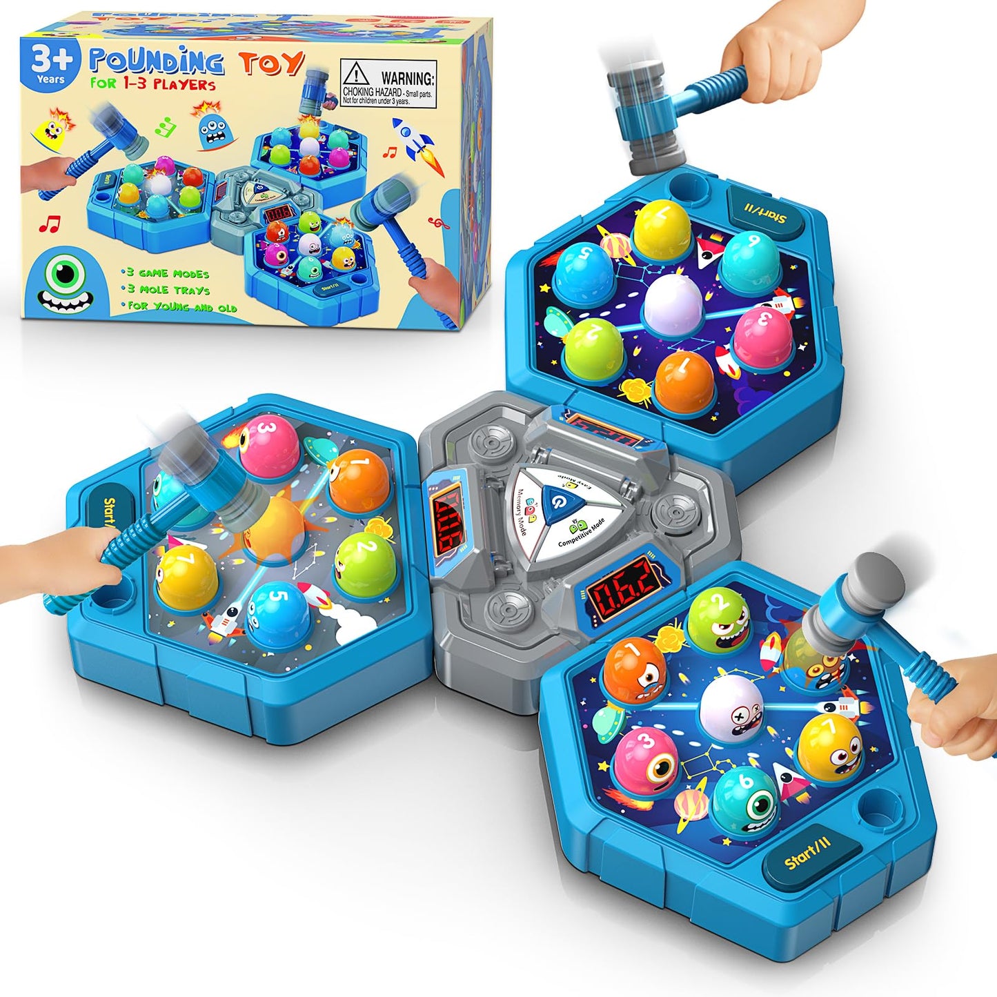 WAYKEE Whack a Game Mole — Interactive Multiplayer Toy for Kids Aged 3-12