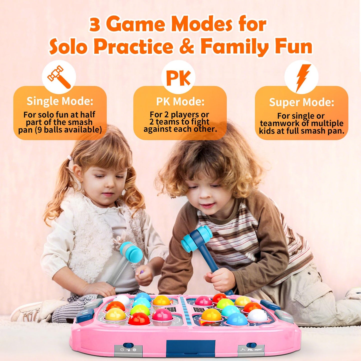 WAYKEE Whack a Game Mole – Interactive Toy for Ages 3-12 with Lights & Sound