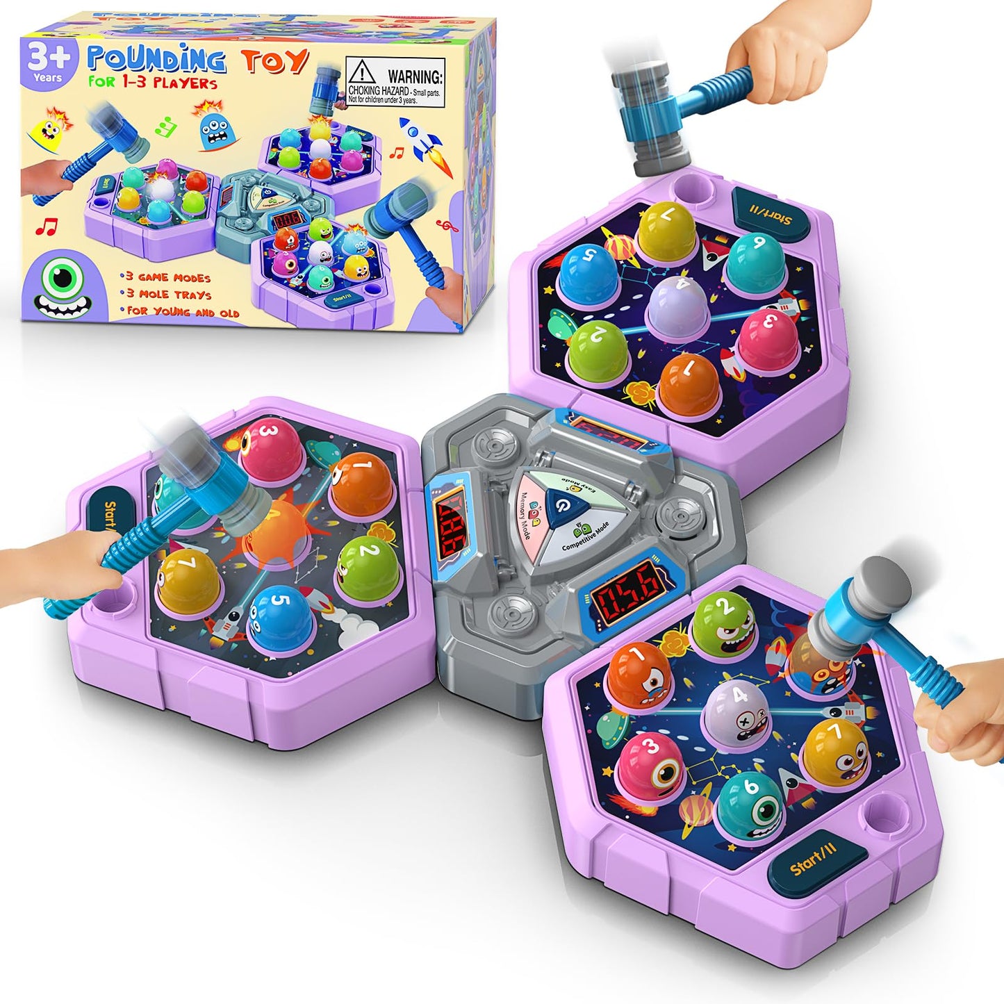 WAYKEE Whack Mole Game – Interactive Multiplayer Toy for 3-12 Year Olds