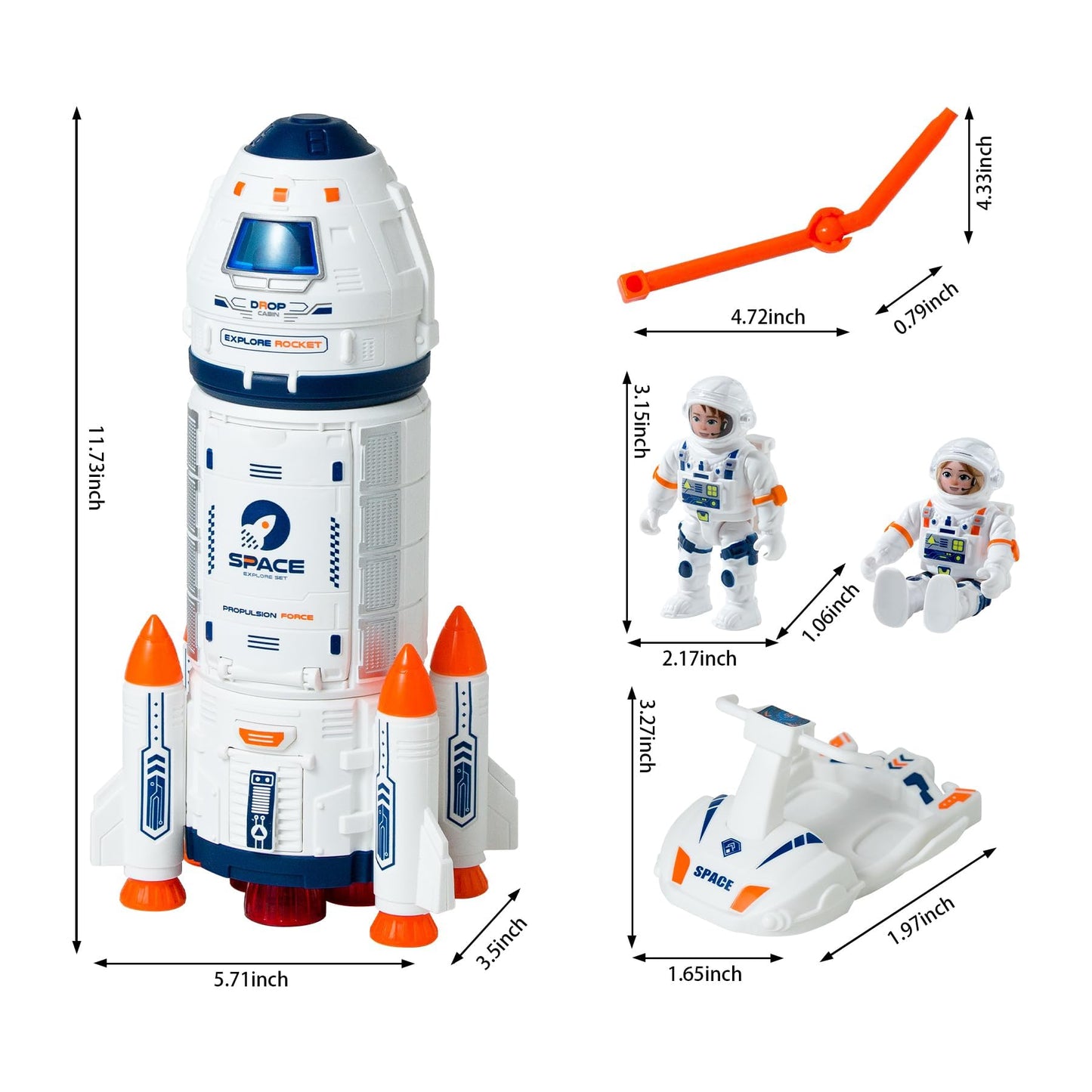 Wbzle Space Rocket Toys — Educational Rocket Ship with Astronauts for Kids 3-5 | STEM Learning & Imaginative Play