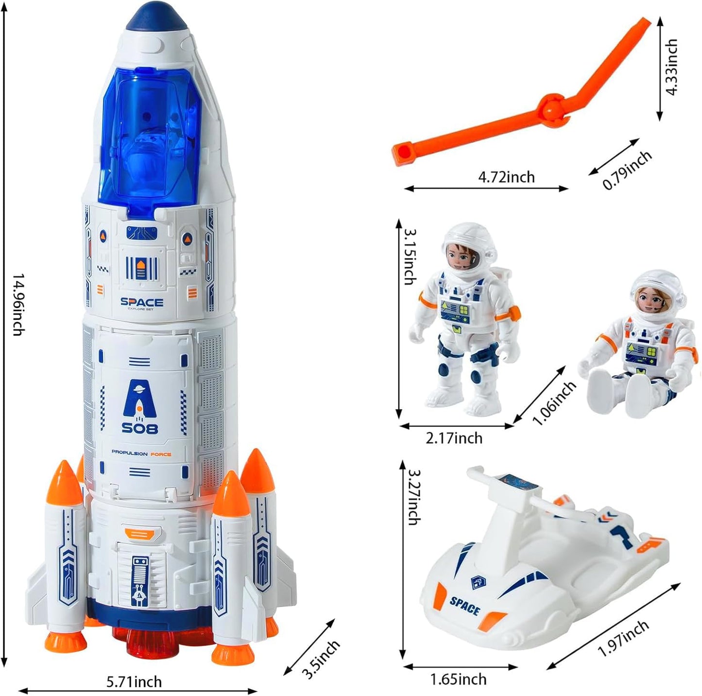 Wbzle Rocket Ship Toy for Kids 3-5 – Lights, Music, and Spray | Educational Space Adventure