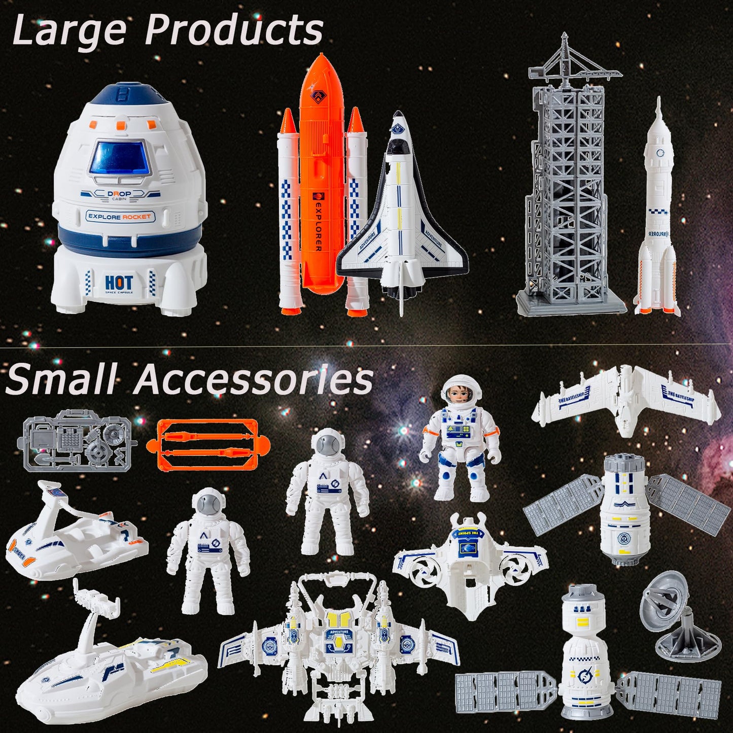 Wbzle Space Capsule Toy Set – Light & Sound Space Toys for Kids