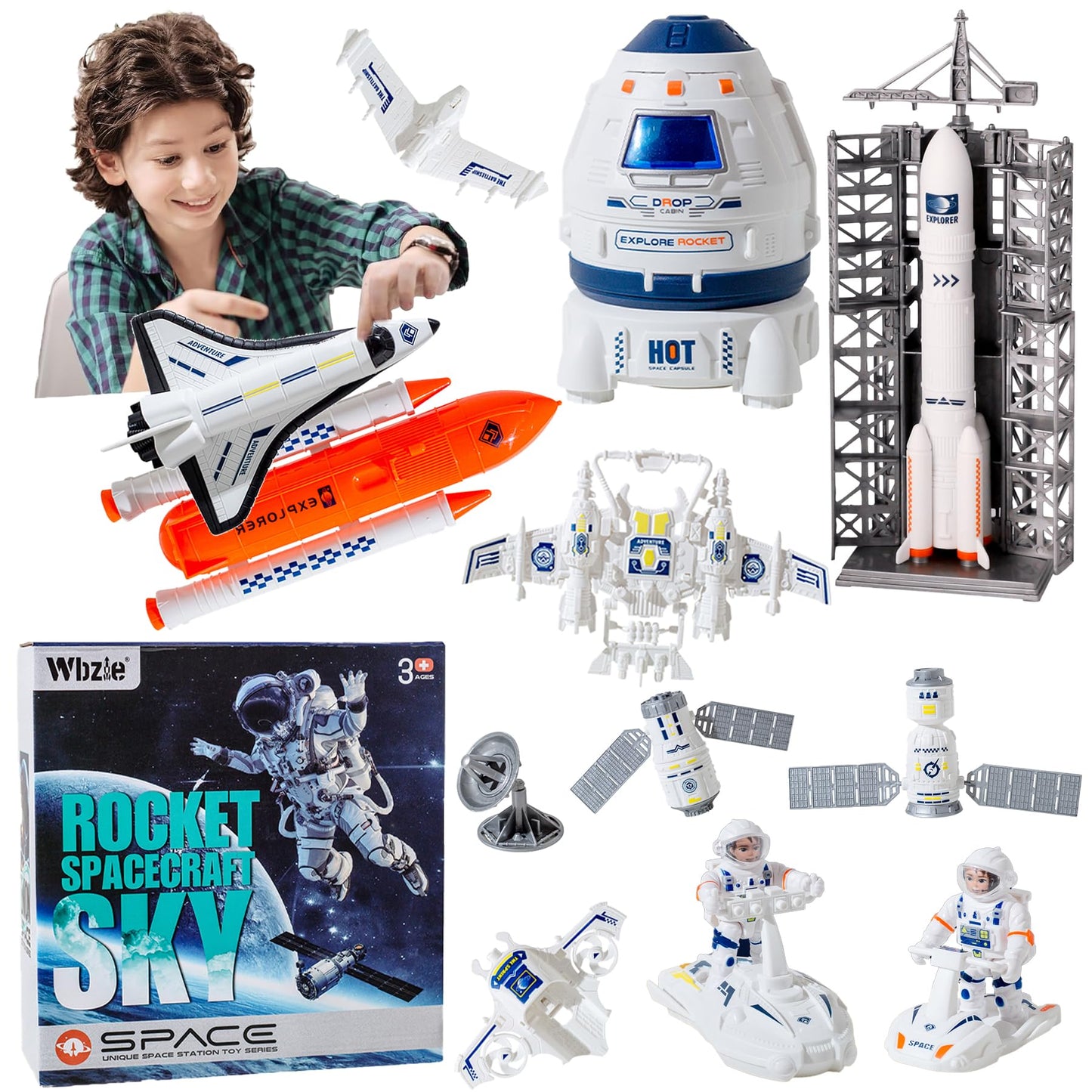 Wbzle Space Capsule Toy Set – Light & Sound Space Toys for Kids