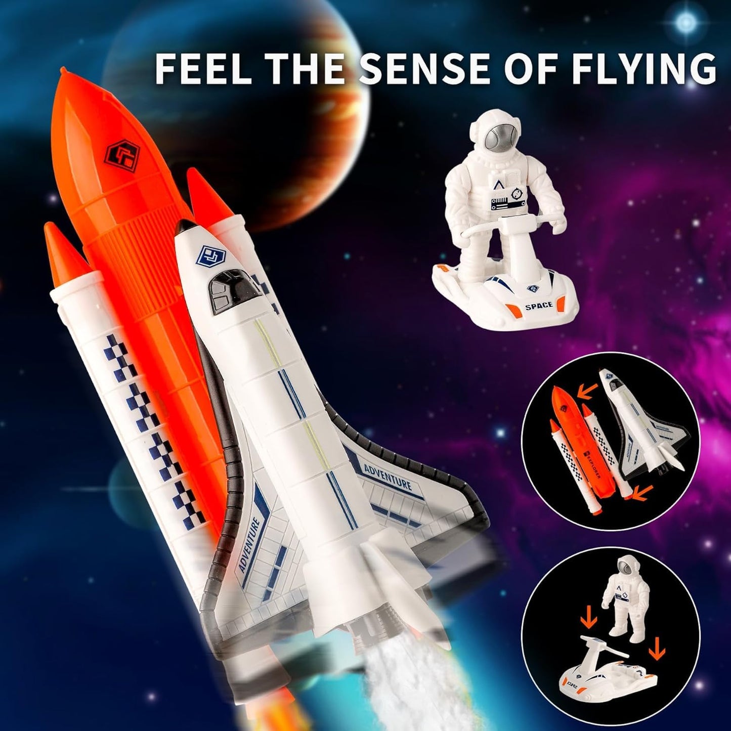 Wbzle Space Capsule Toy Set – Light & Sound Space Toys for Kids