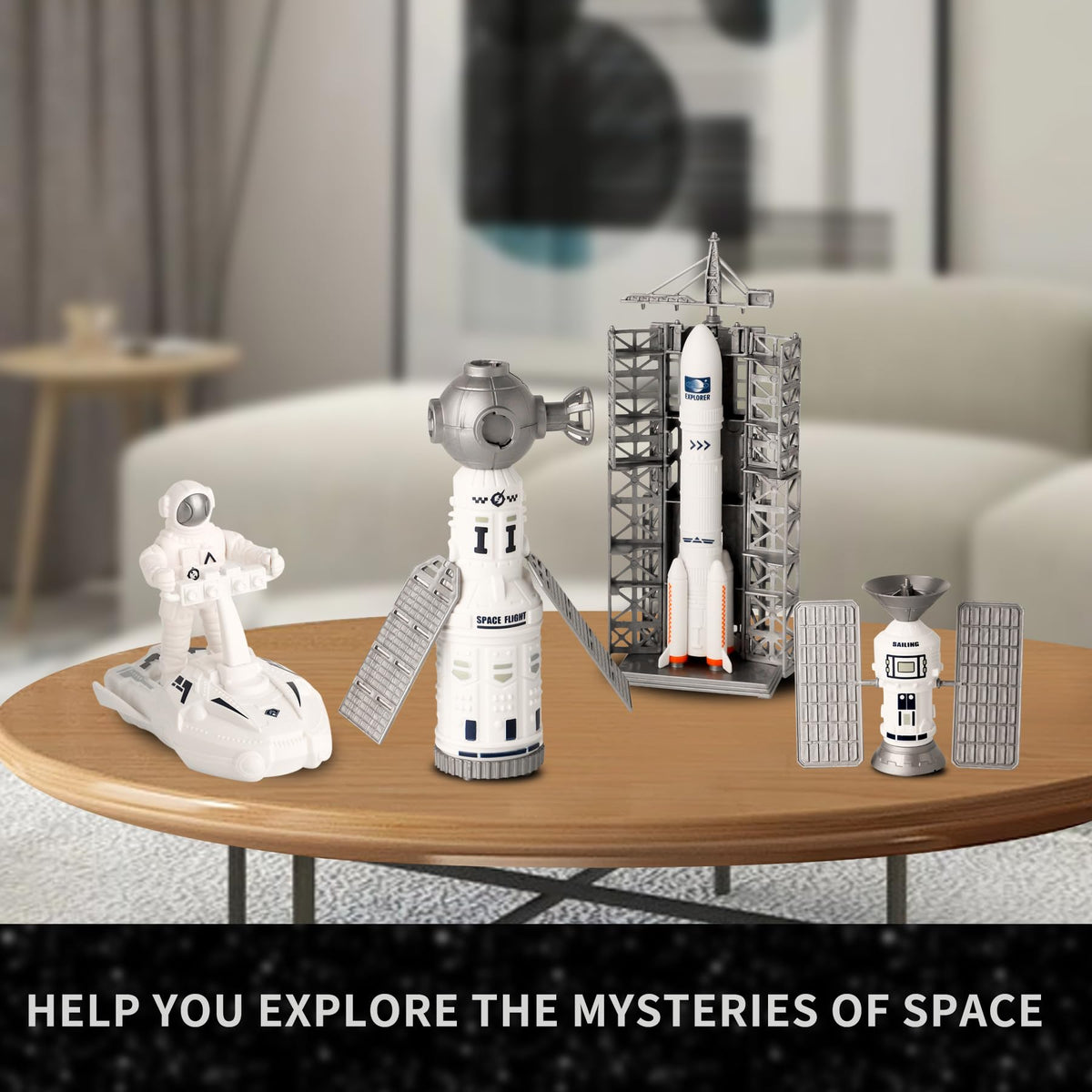 Wbzle Space Toy Kit: 6-in-1 Space Adventure with Astronaut & Launch Tower