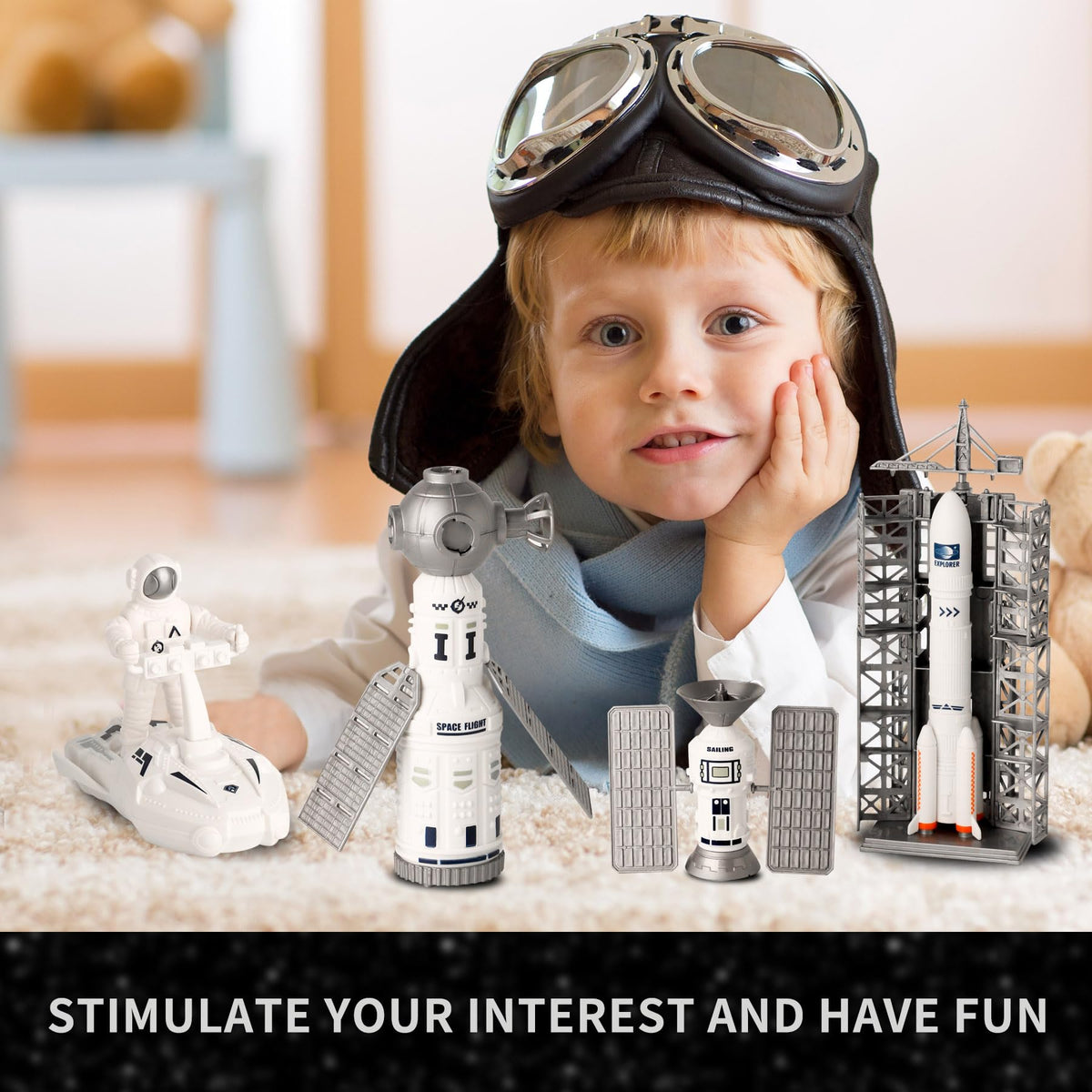 Wbzle Space Toy Kit: 6-in-1 Space Adventure with Astronaut & Launch Tower