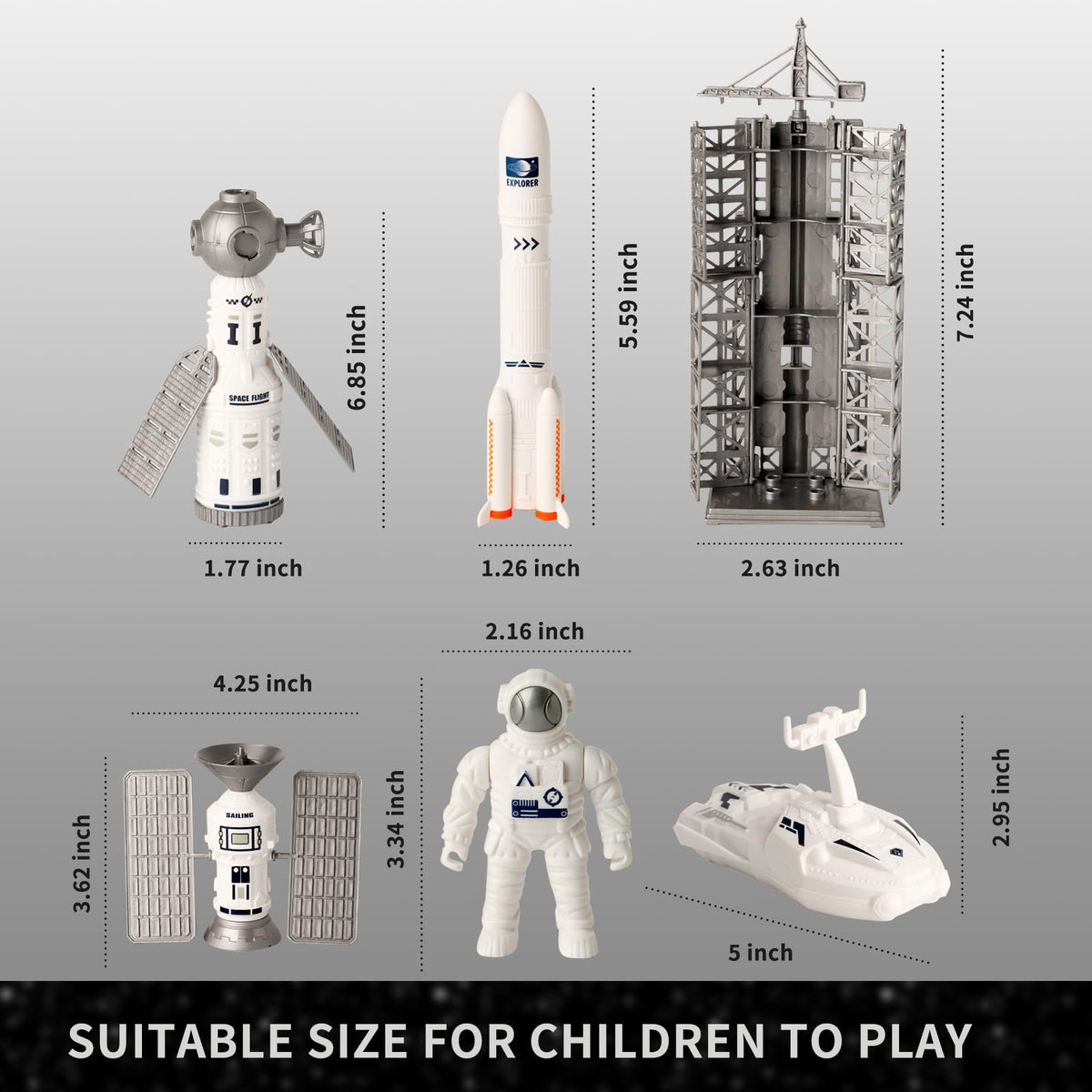 Wbzle Space Toy Kit: 6-in-1 Space Adventure with Astronaut & Launch Tower